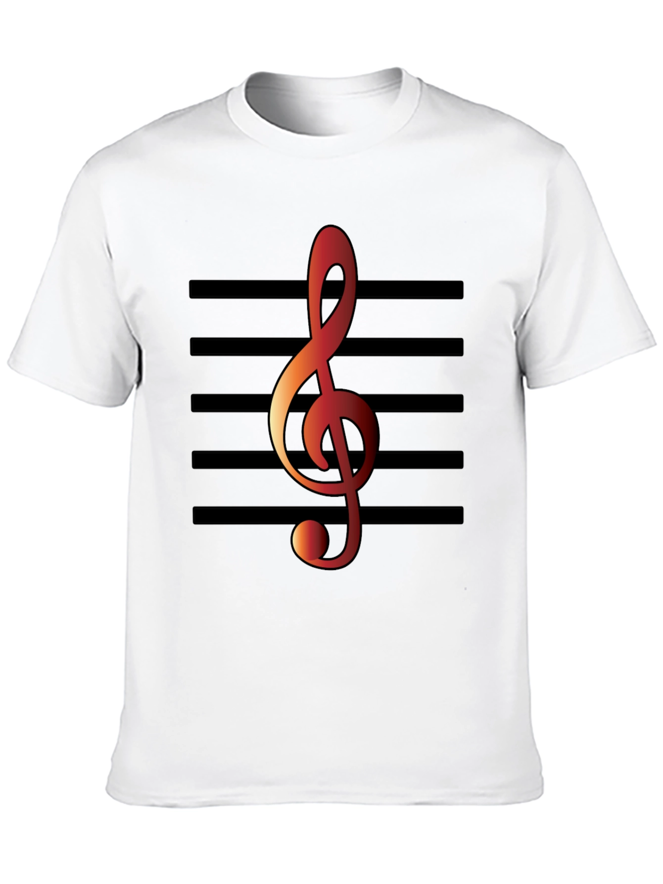 Black Musical Note T-Shirt - Treble Clef Design view 10