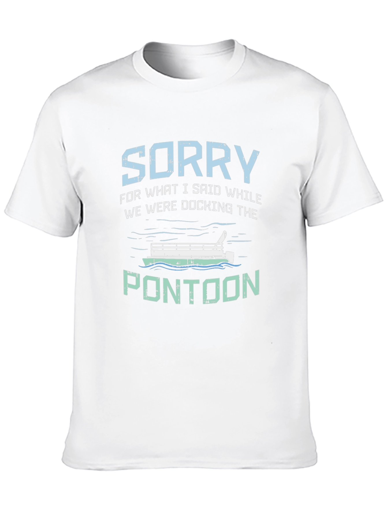 Black Funny Pontoon T-Shirt - Docking Apology Tee view 10