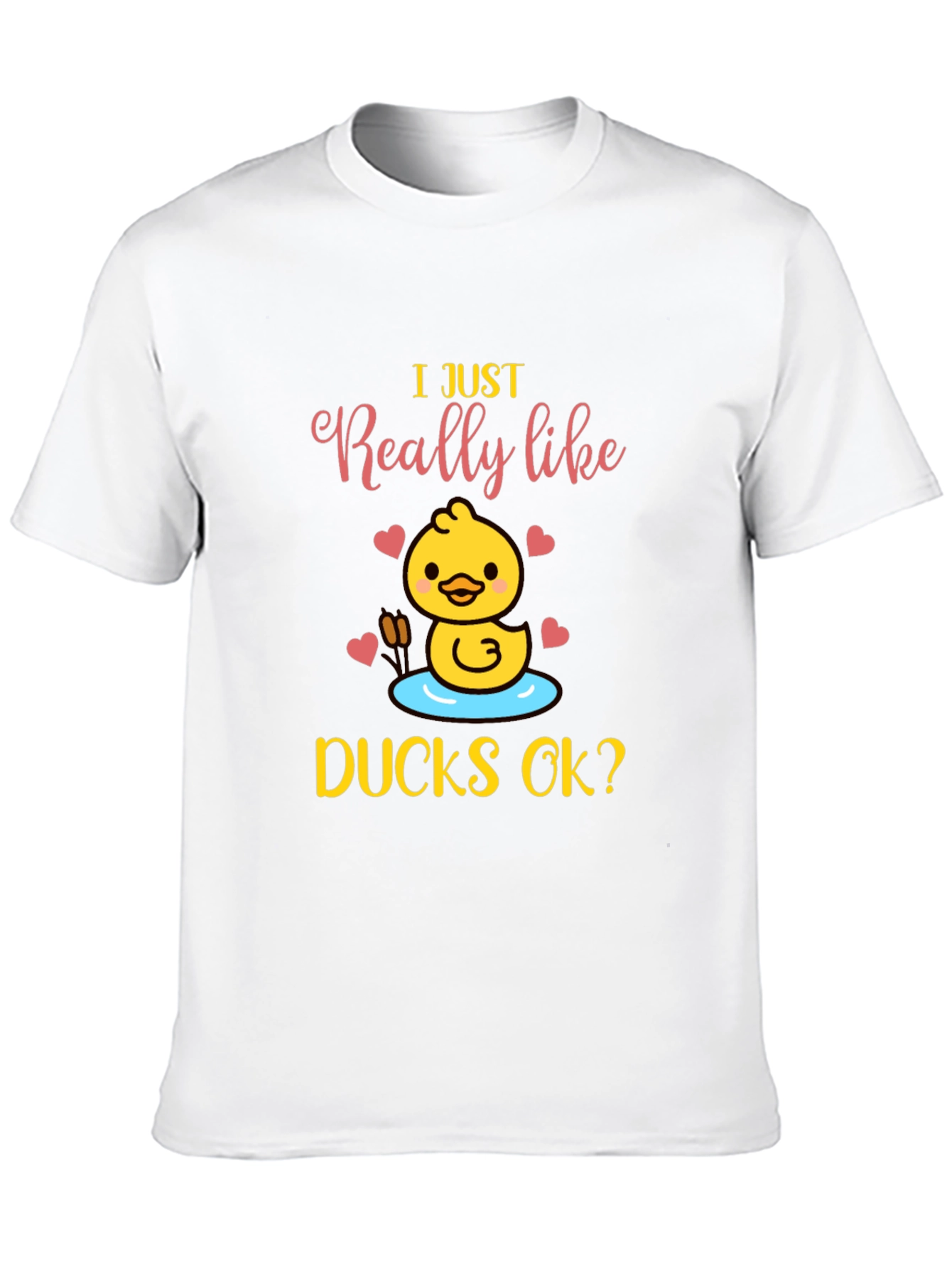 Black I Just Really Like Ducks OK? T-Shirt view 10