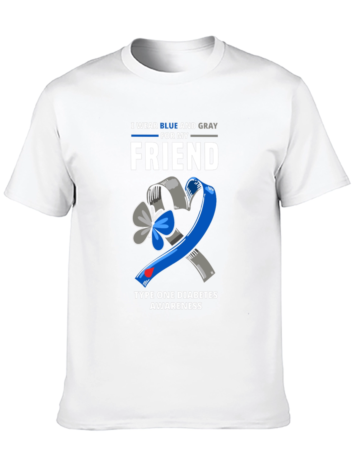 Black Type 1 Diabetes Awareness T-Shirt view 10