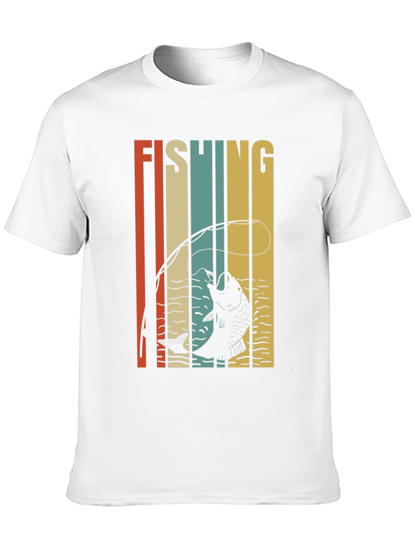 Black Retro Fishing Graphic T-Shirt - Black view 10