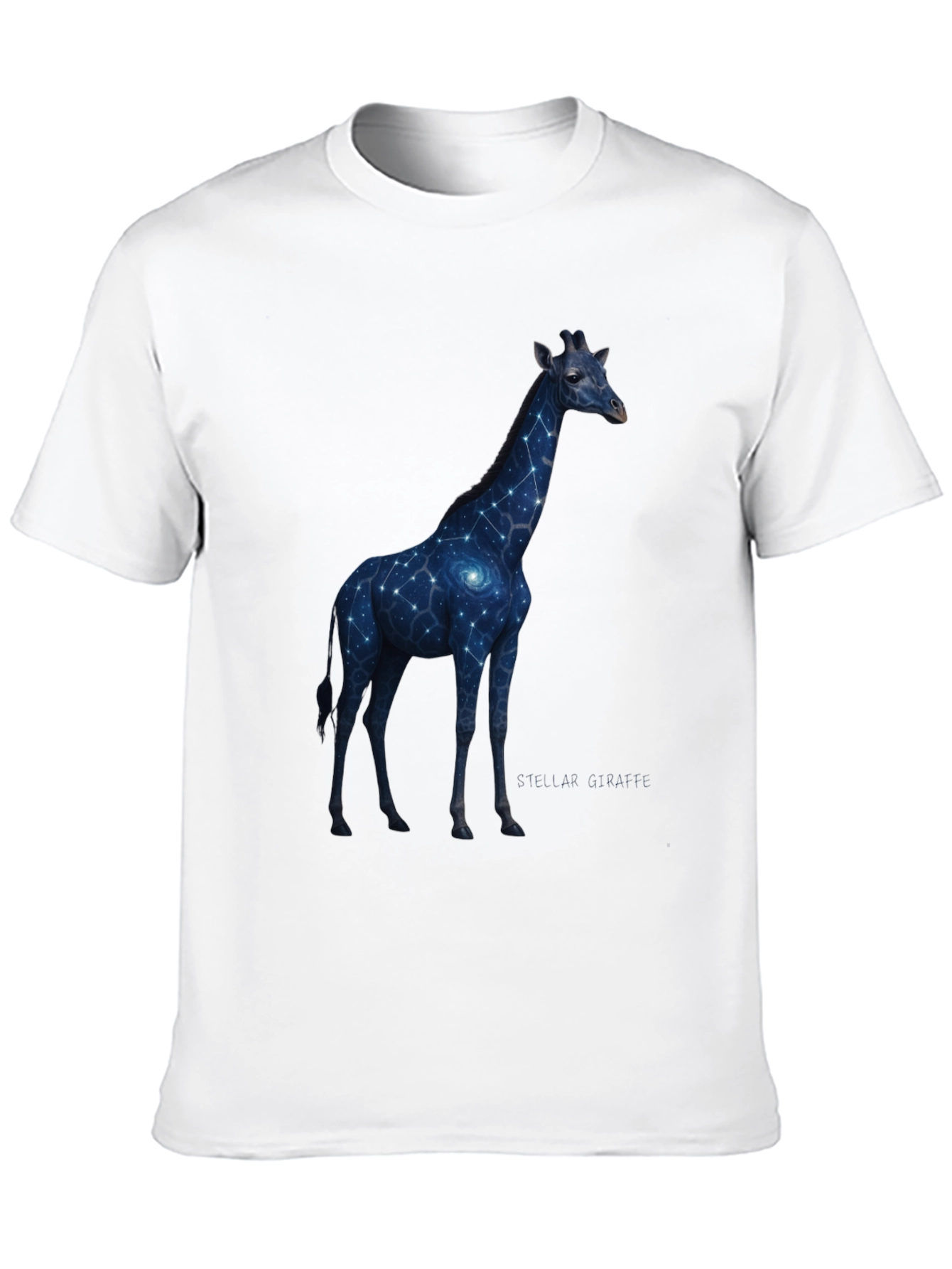 Black Galaxy Giraffe Graphic T-Shirt view 10