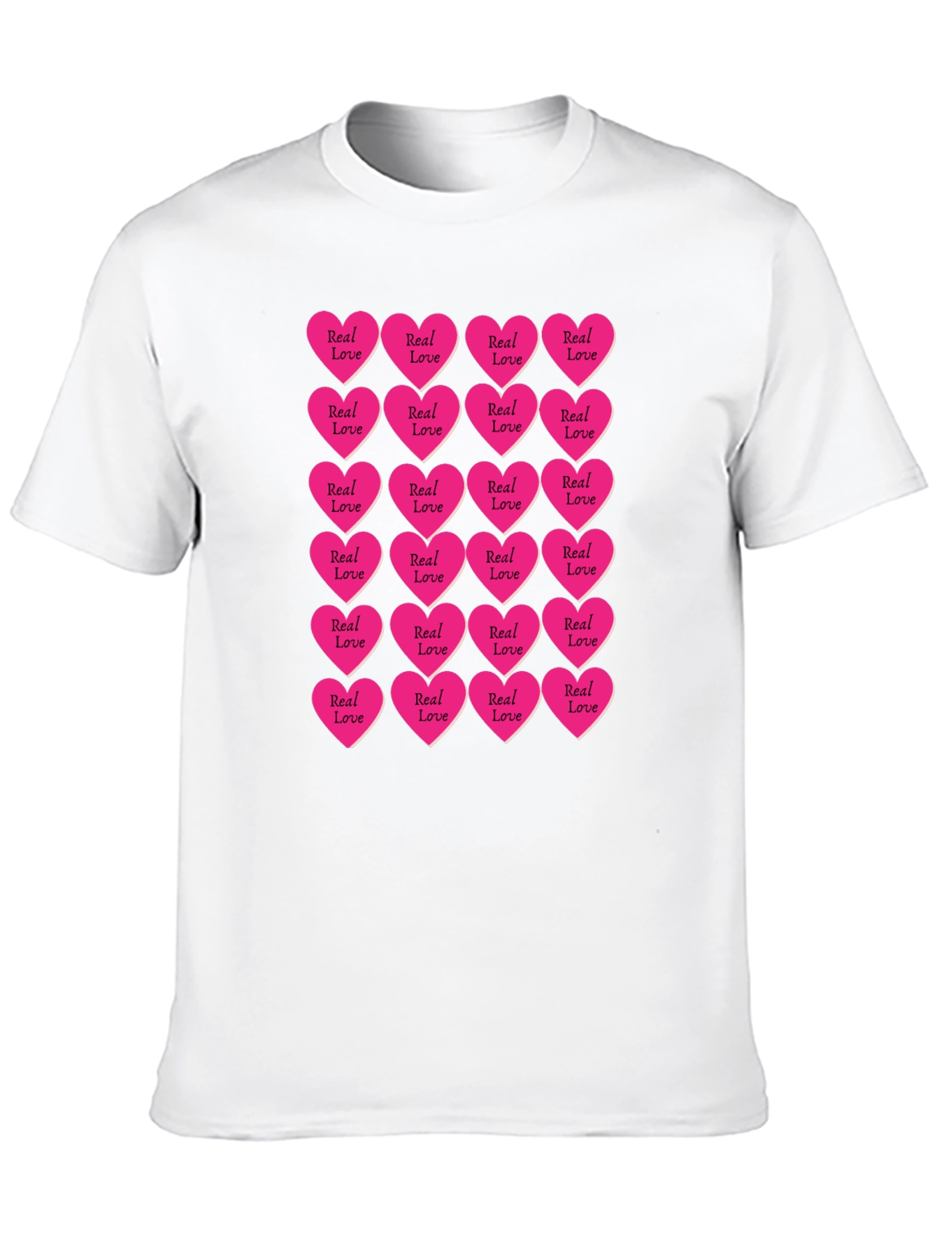 Black Real Love Hearts T-Shirt - Graphic Print Tee view 10