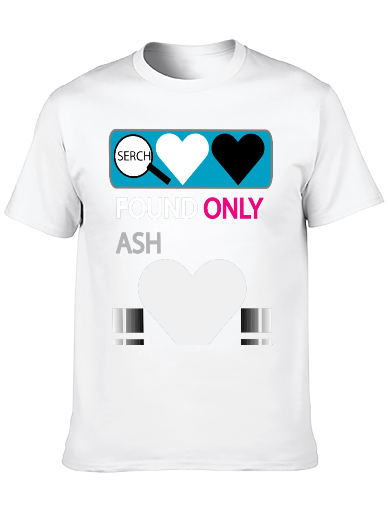 Black Found Only Ash T-Shirt - Heart Search Design view 10