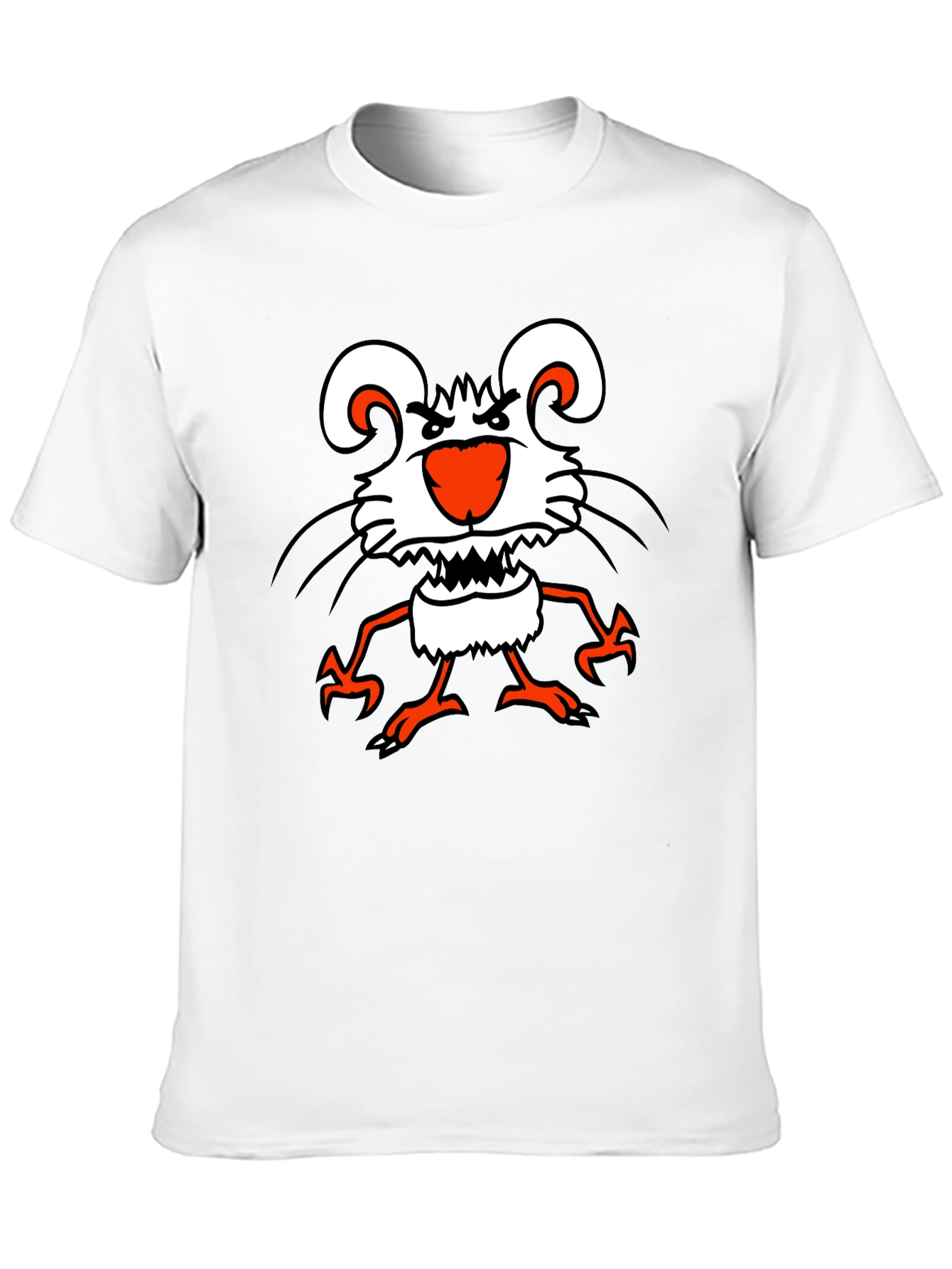 Black Funny Cartoon Mouse Graphic Black T-Shirt view 10