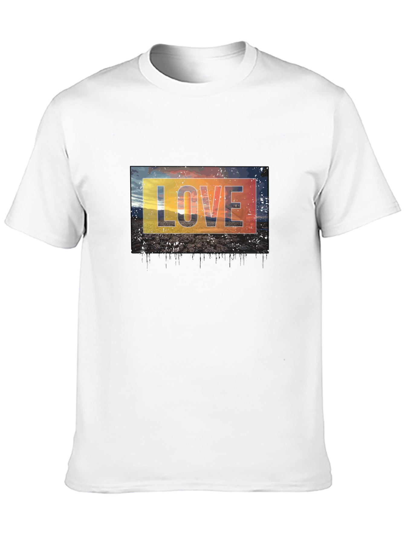 Black Love Graphic Tee - Black Cotton Blend Casual T-Shirt view 10