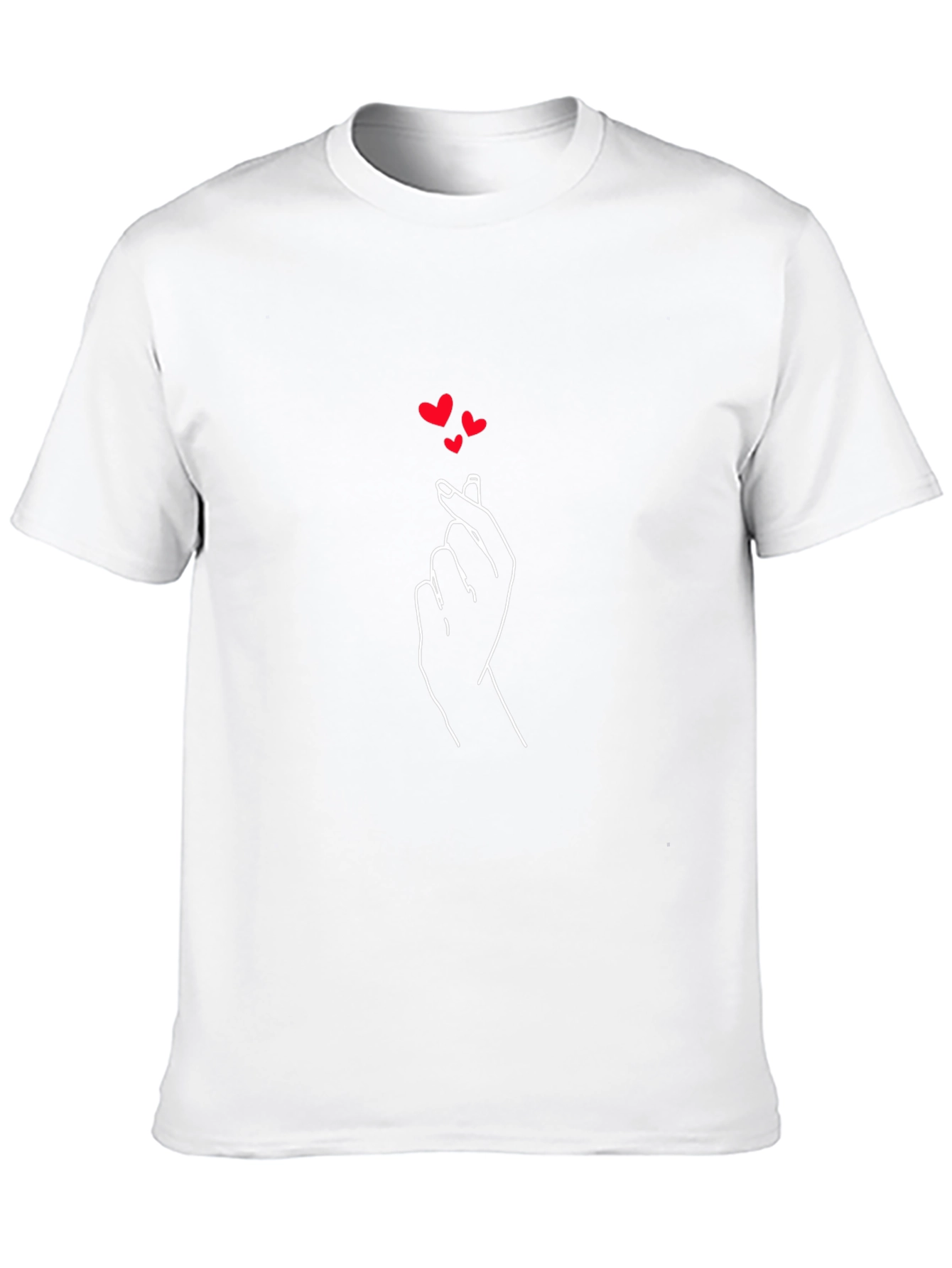 Black Finger Heart T-Shirt - Minimalist Love Gesture Tee view 10