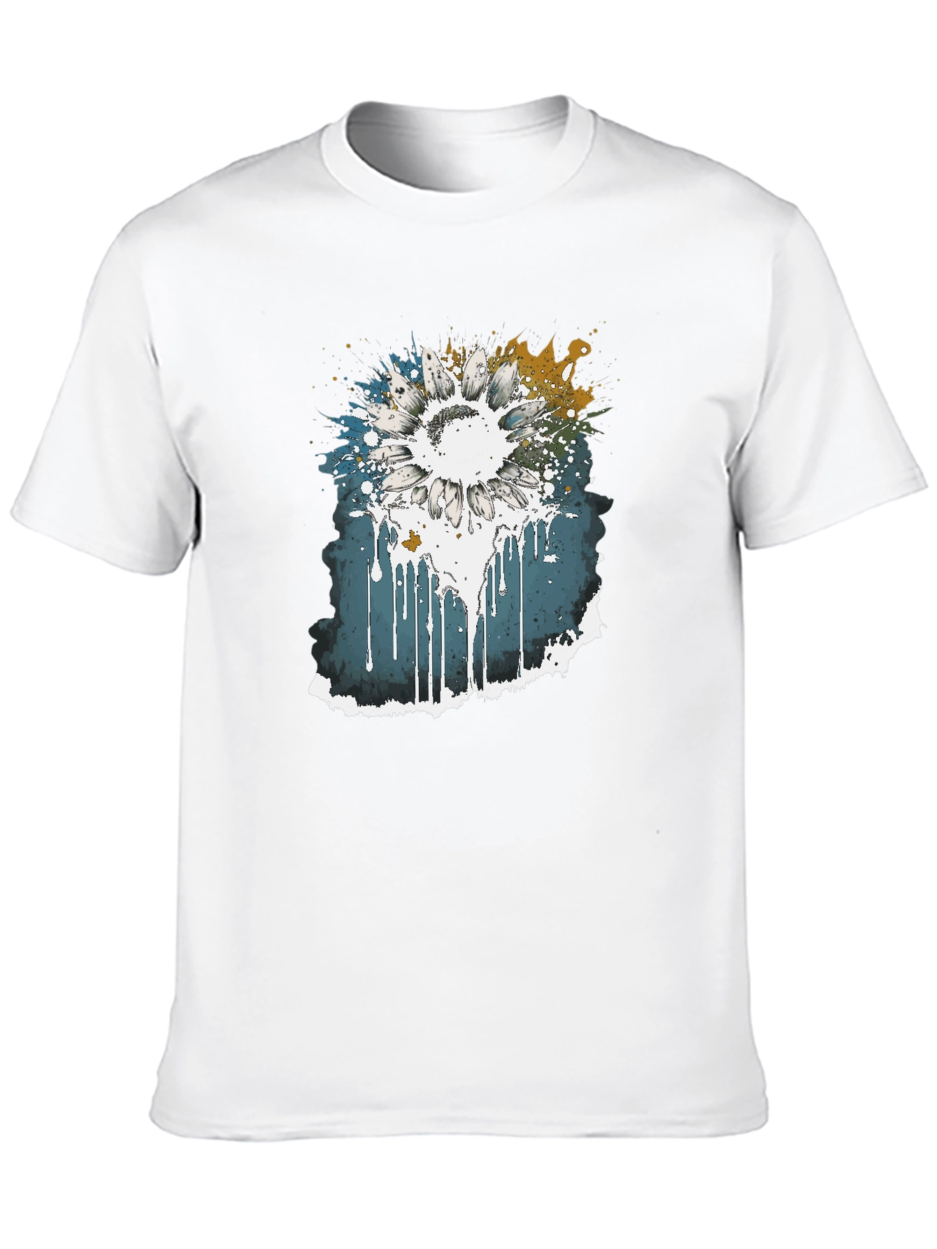Black Sunflower Splash Graphic Tee view 10