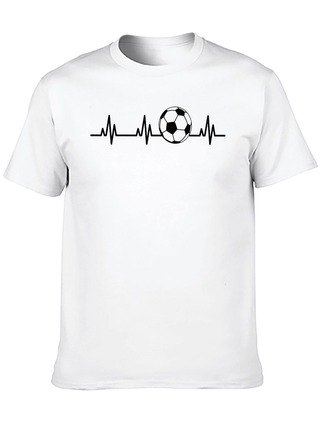 Black Soccer Heartbeat Graphic Tee - Passionate Football Fan Apparel view 10