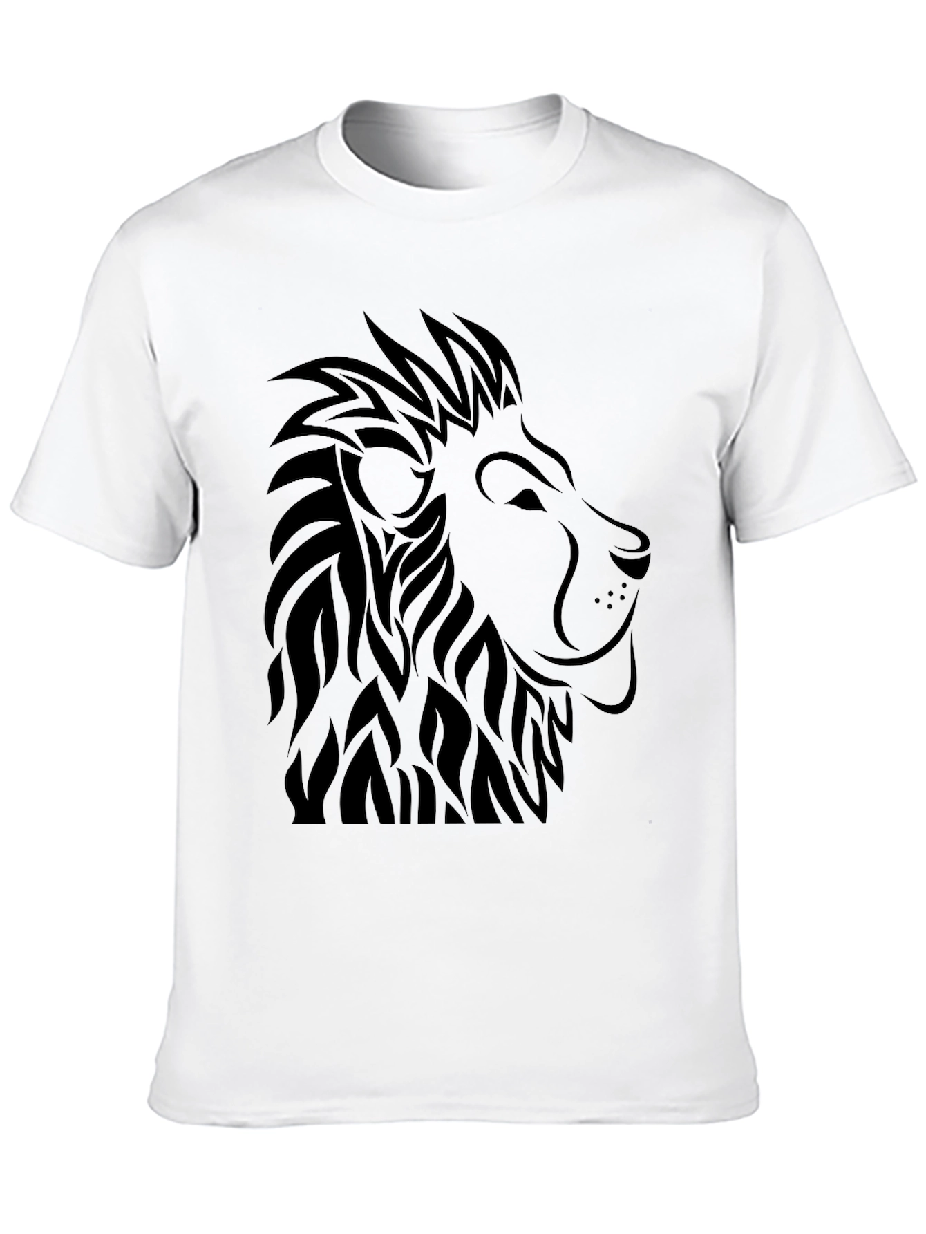 Black Black Lion Graphic Tee - Men's Stylish Crew Neck T-Shirt view 10