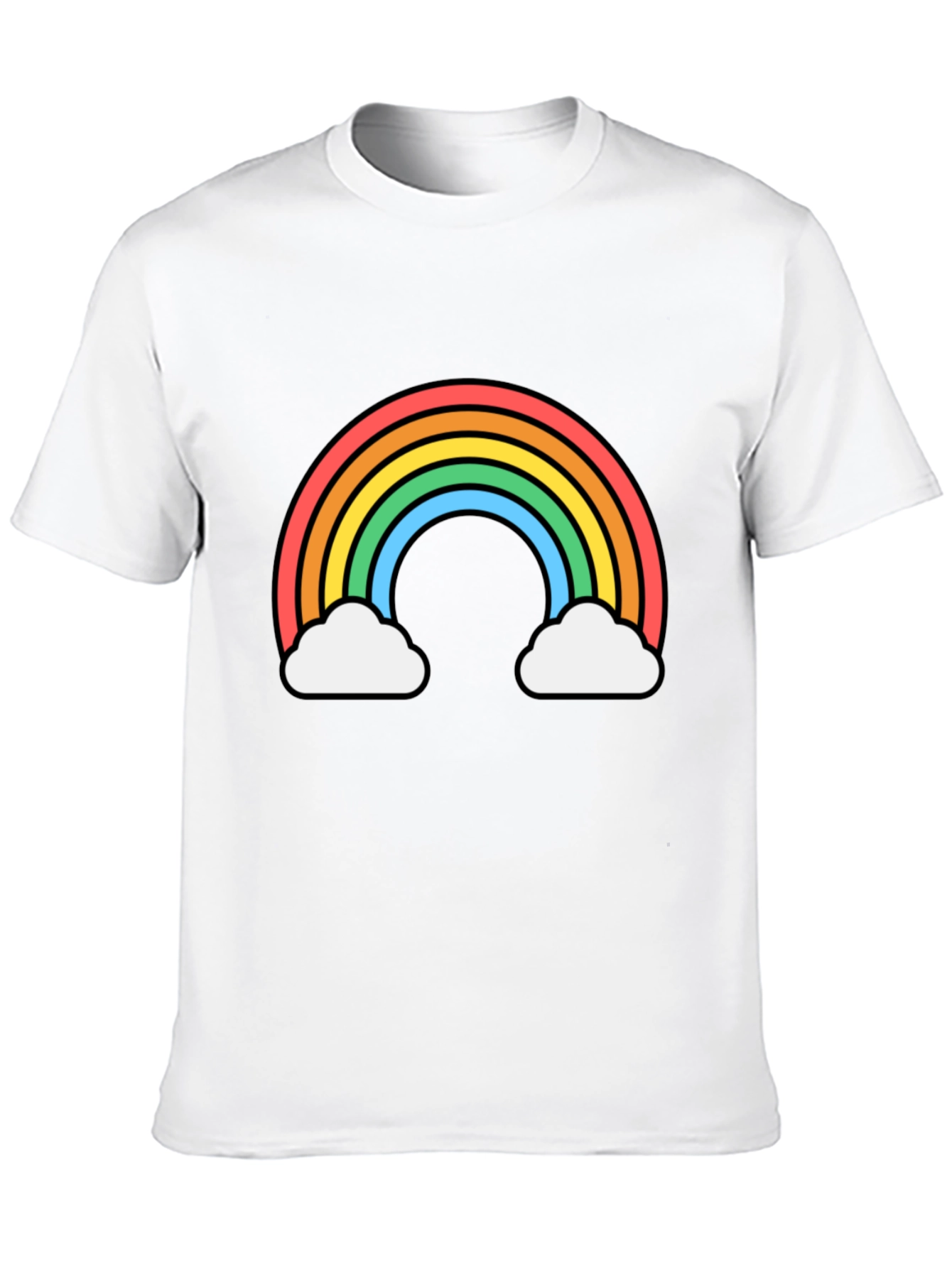 Black Rainbow Cloud Graphic Tee - Black Unisex T-Shirt view 10
