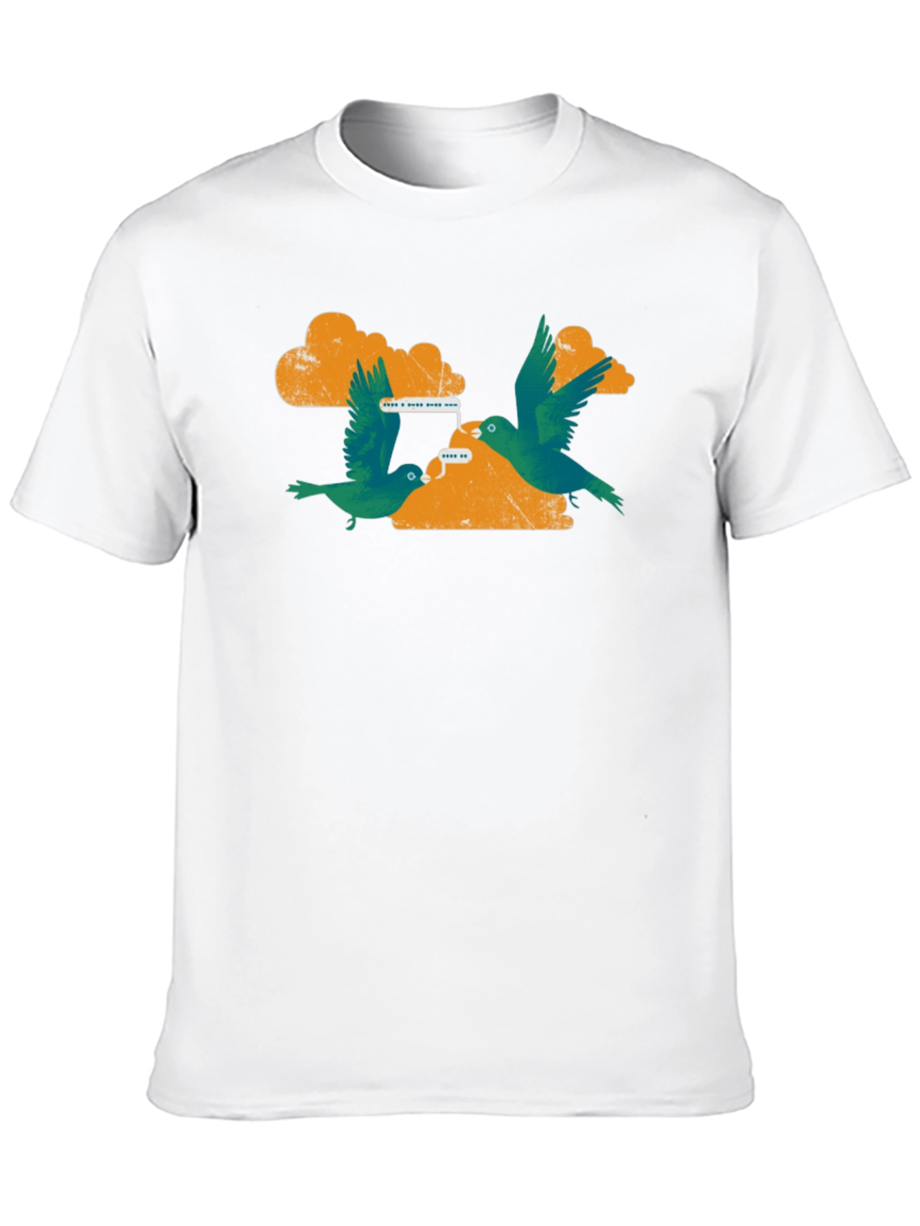 Black Graphic Tee - Birds Talking - Black view 10