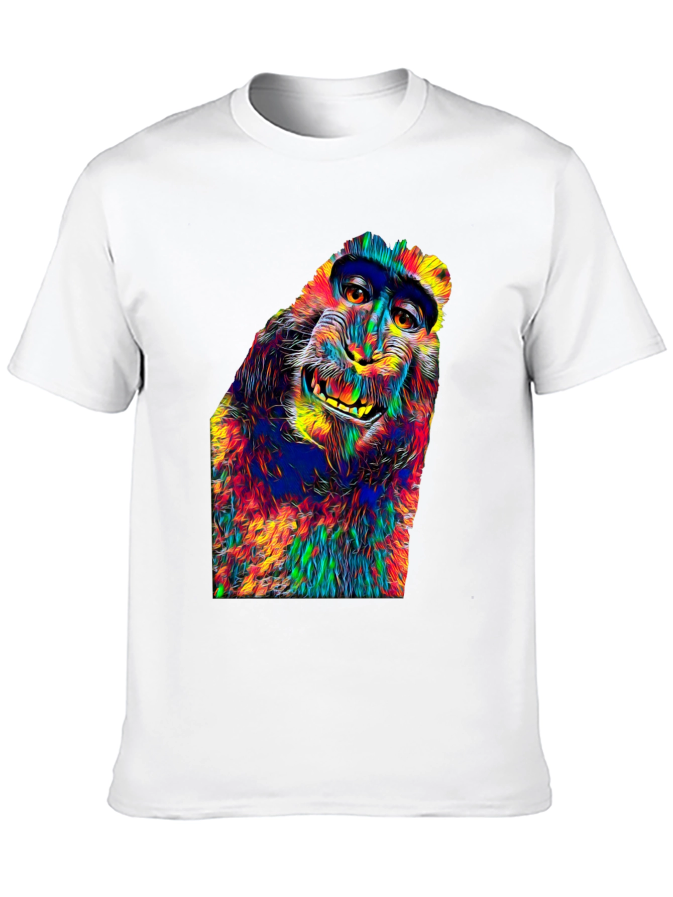 Black Vibrant Monkey Graphic T-Shirt - Unique Colorful Design view 10