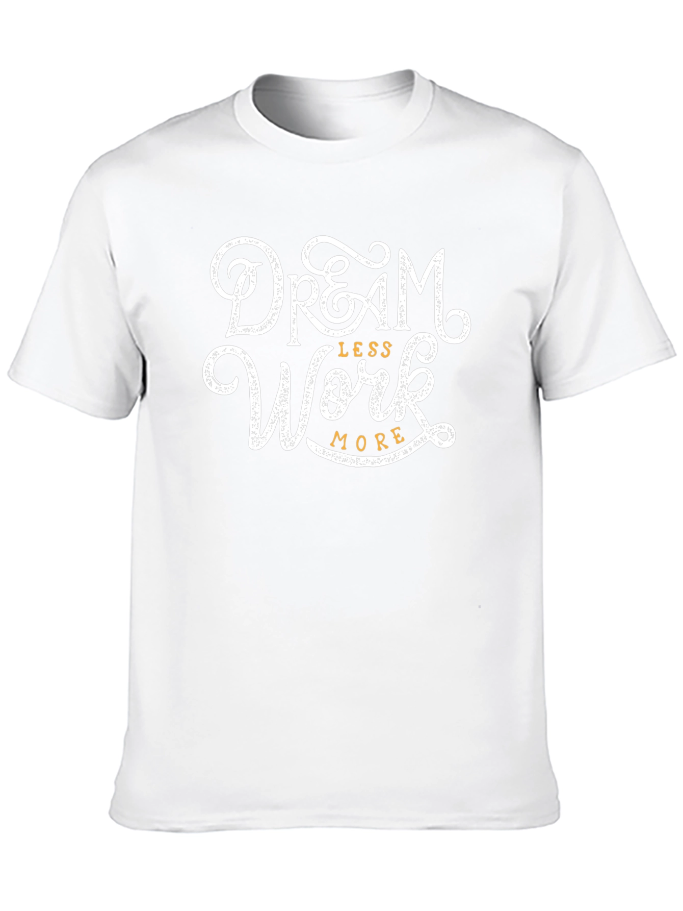 Black Dream Less Work More Graphic Tee - Black Cotton T-Shirt view 10