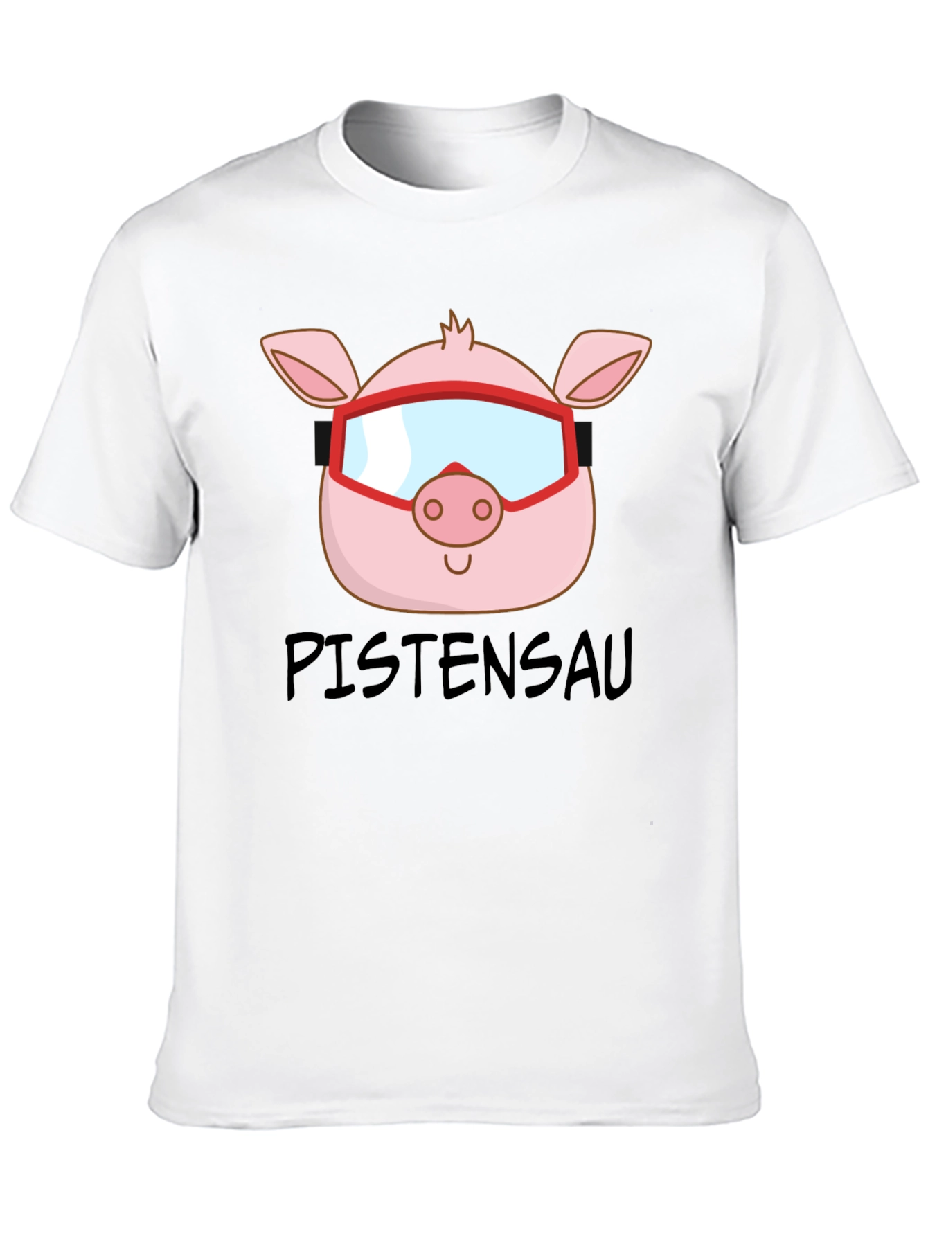 Black Ski Pig T-Shirt - PISTENSAU Funny Skiing Design view 10