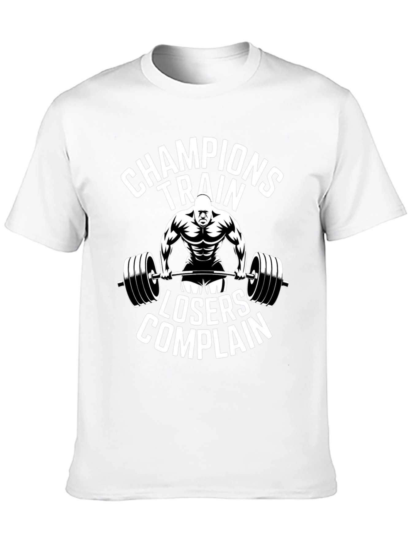 Black Champions Train T-Shirt - Motivational Workout Tee view 10