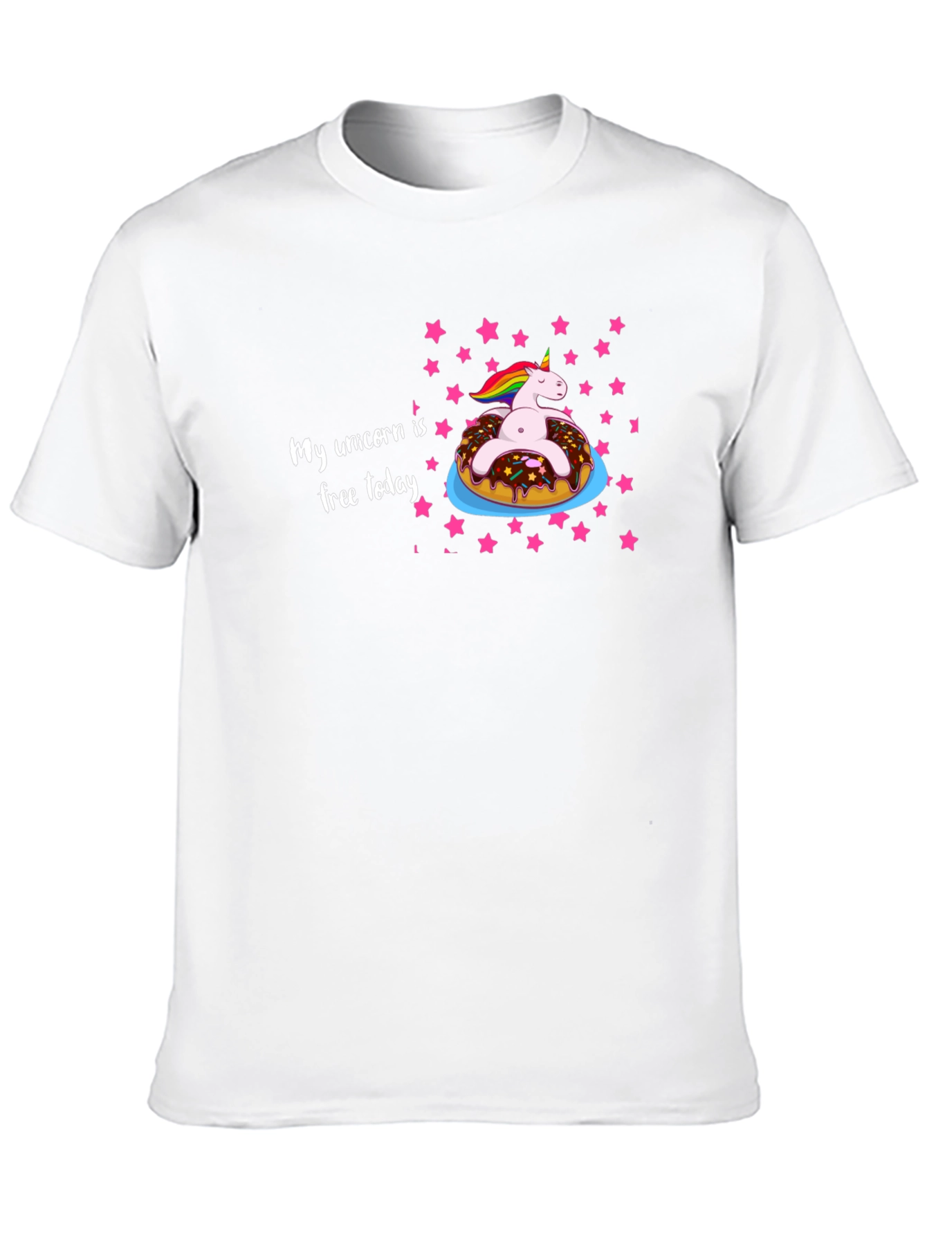 Black Unicorn Donut T-Shirt - My Unicorn is Free Today view 10