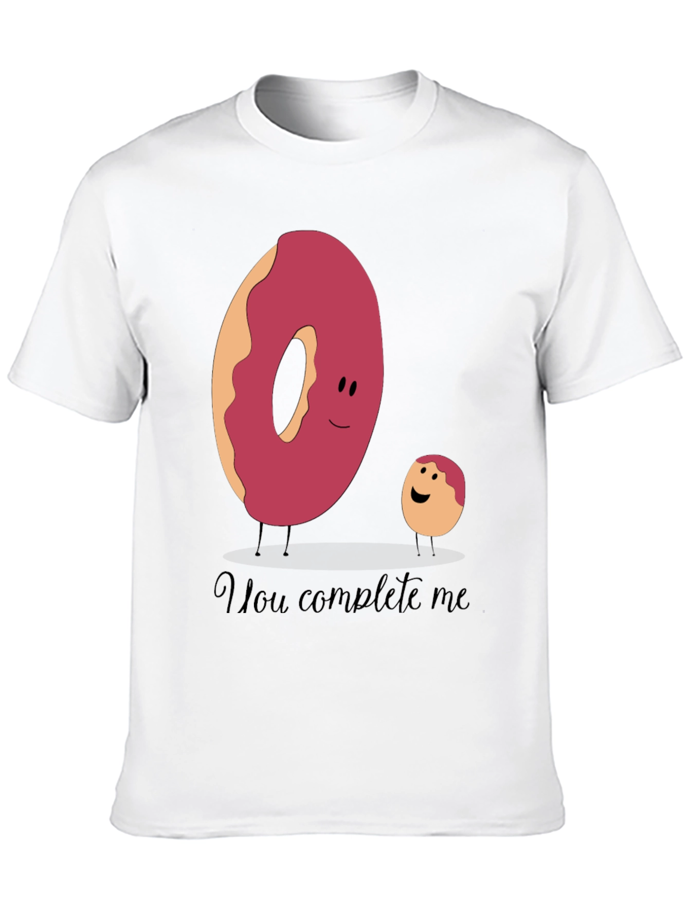 Black You Complete Me Donut Tee - Funny Foodie T-Shirt view 10
