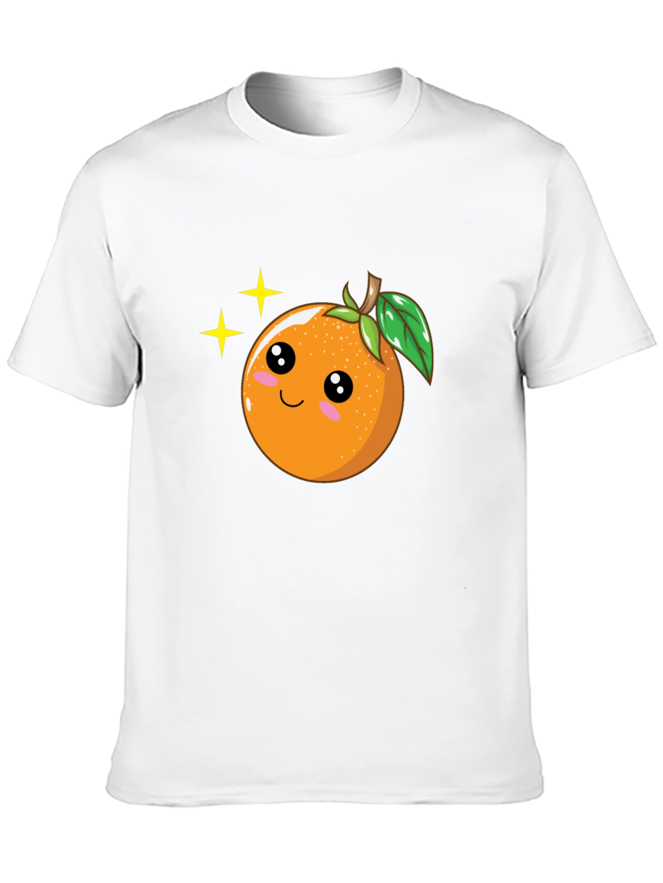 Black Cute Orange Cartoon Graphic Black T-Shirt view 10
