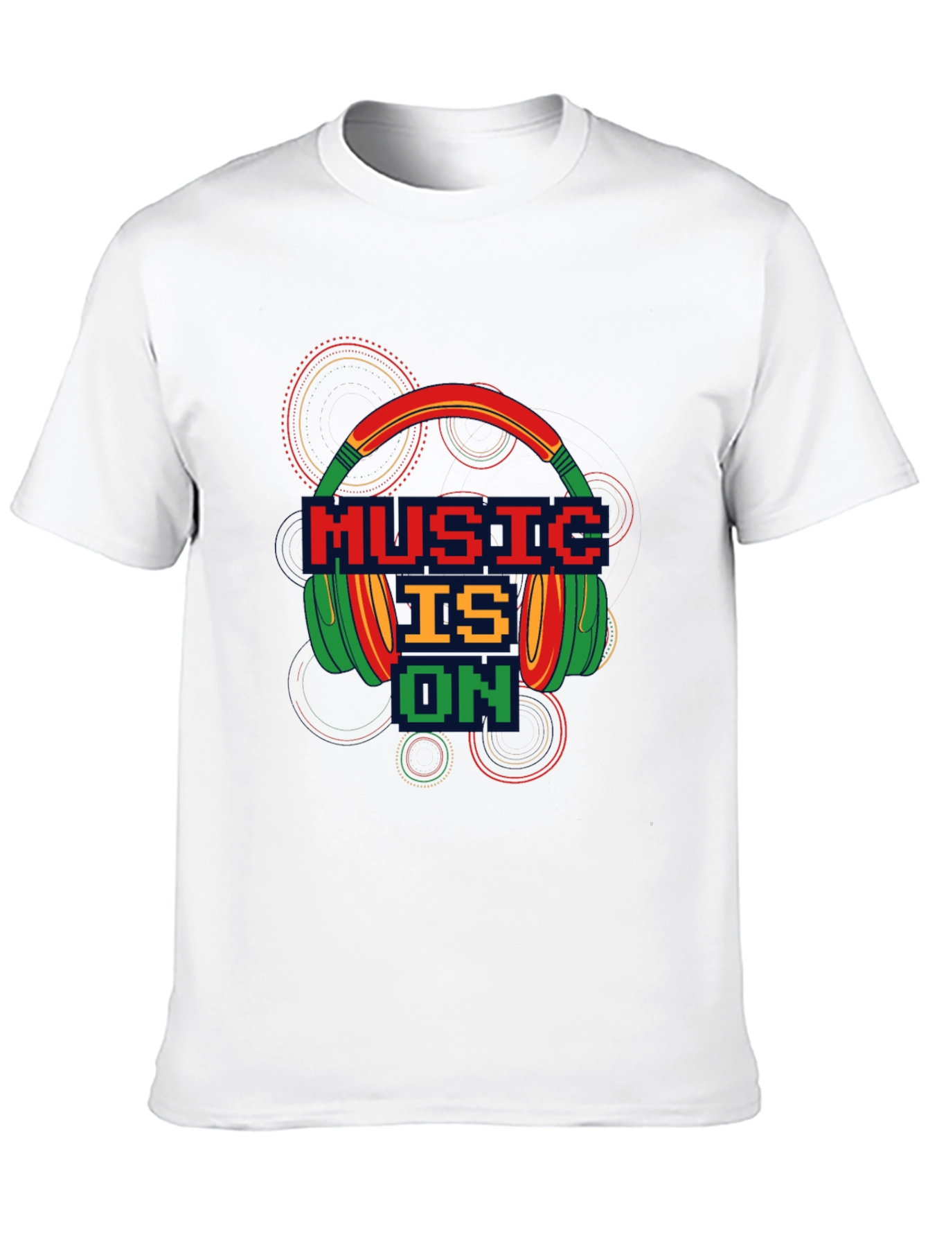 Black Music is On T-Shirt - Pixel Headphones Design view 10
