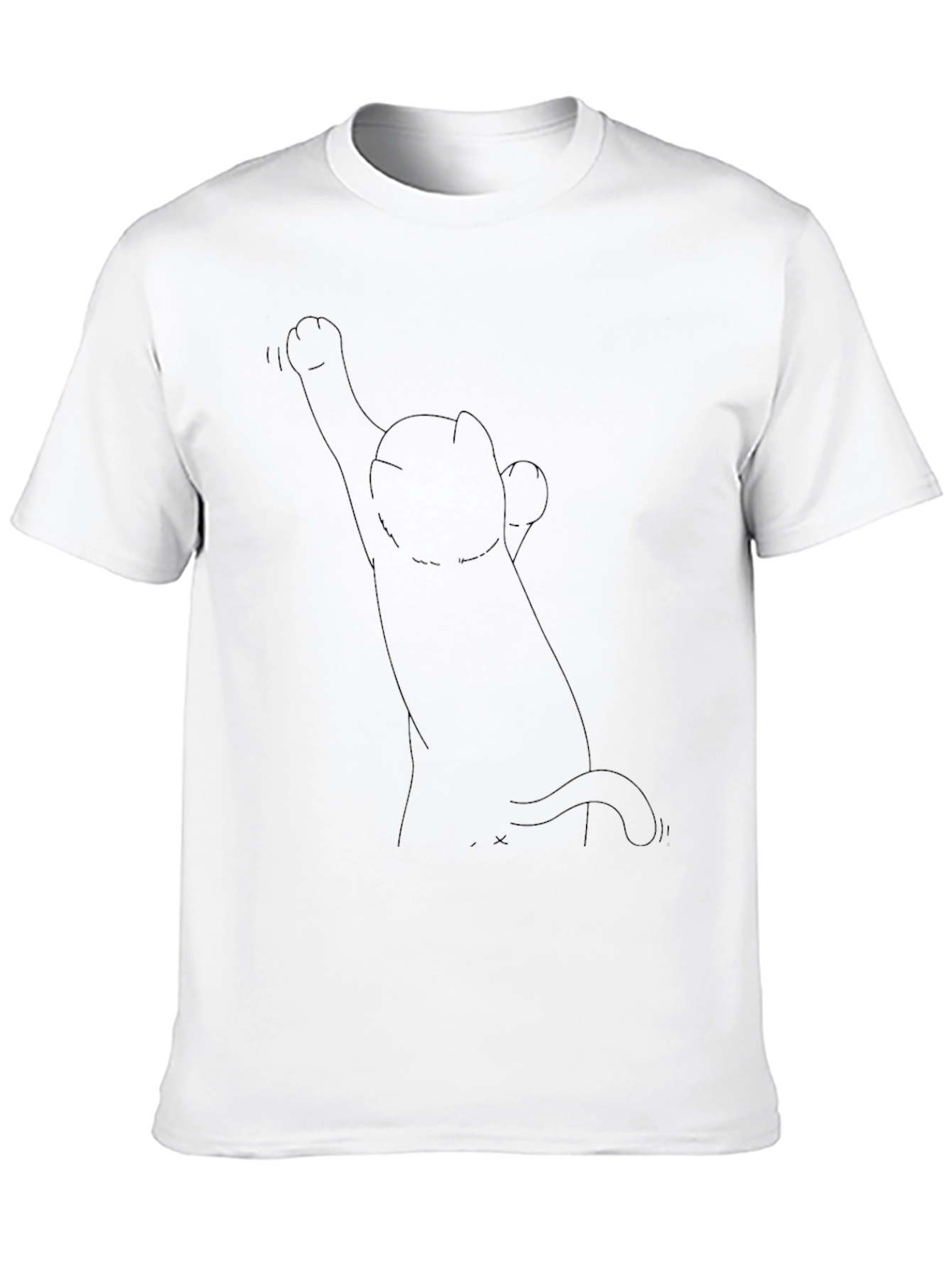 Black Whimsical Cat Graphic Black T-Shirt view 10