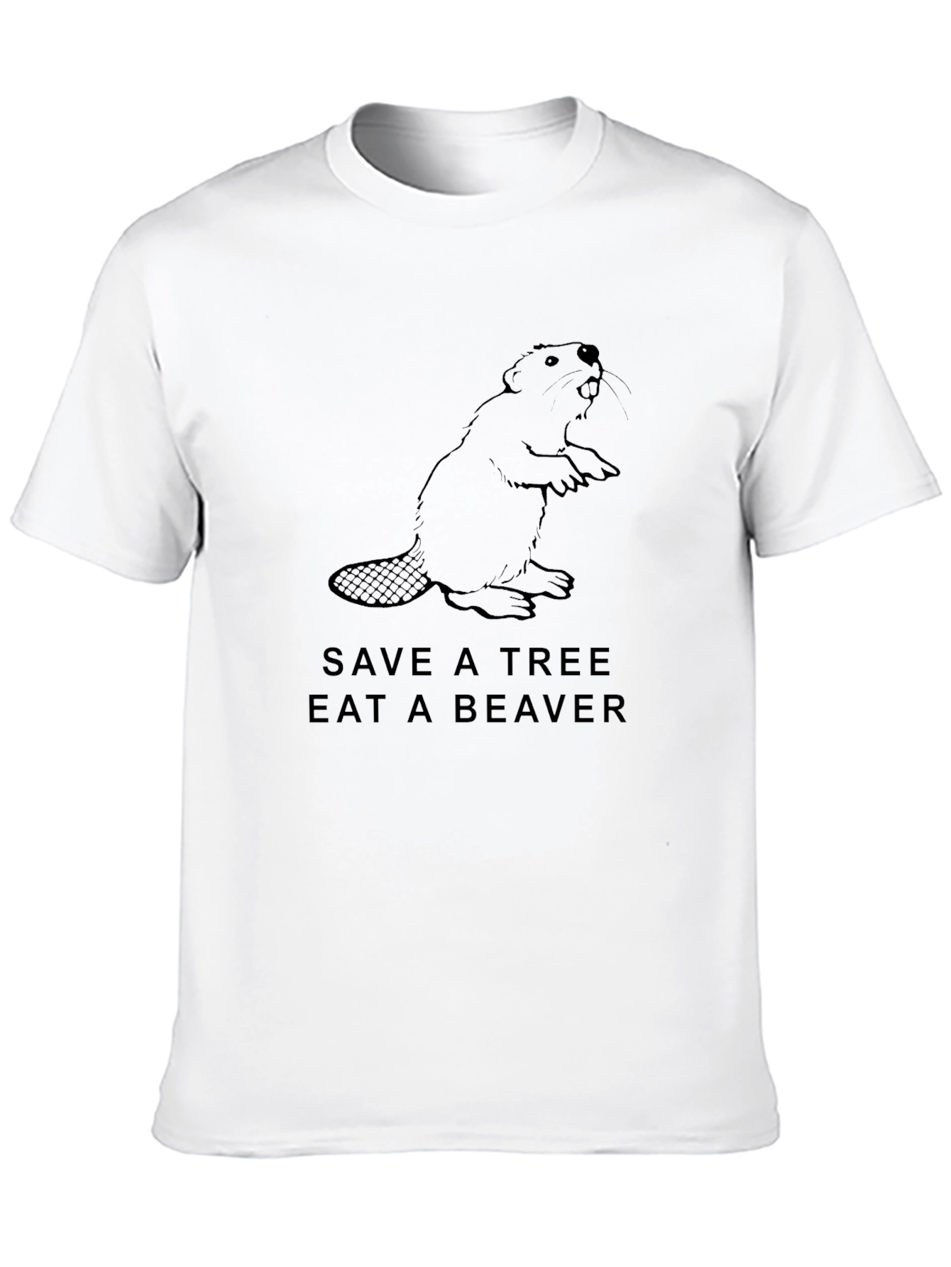 Black Save a Tree Eat a Beaver Graphic T-Shirt view 10