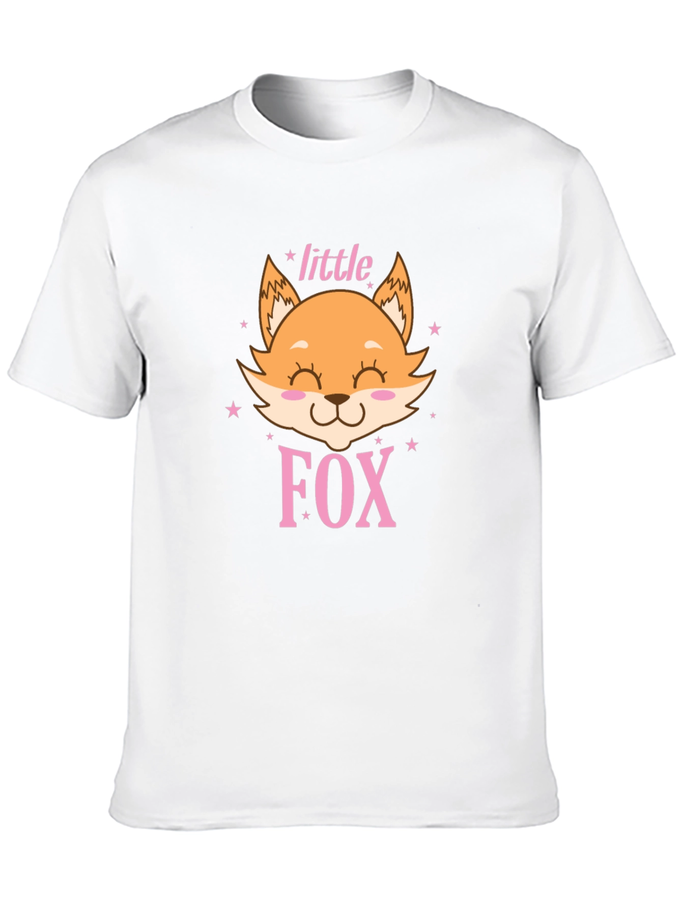 Black Cute Little Fox Graphic Tee - Unisex Black Shirt view 10