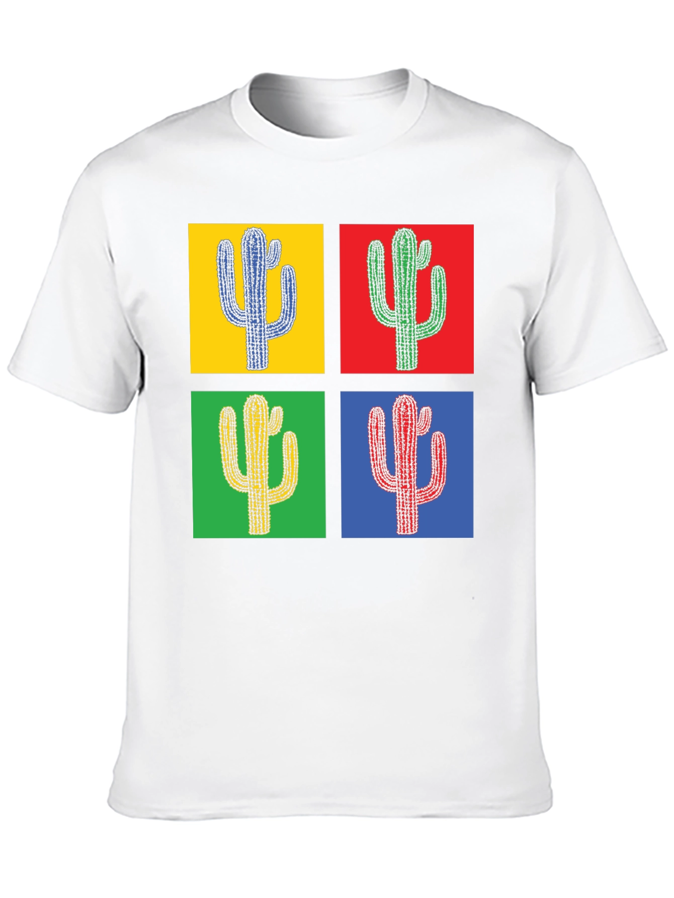 Black Pop Art Cactus Tee - Stylish Graphic T-Shirt view 10