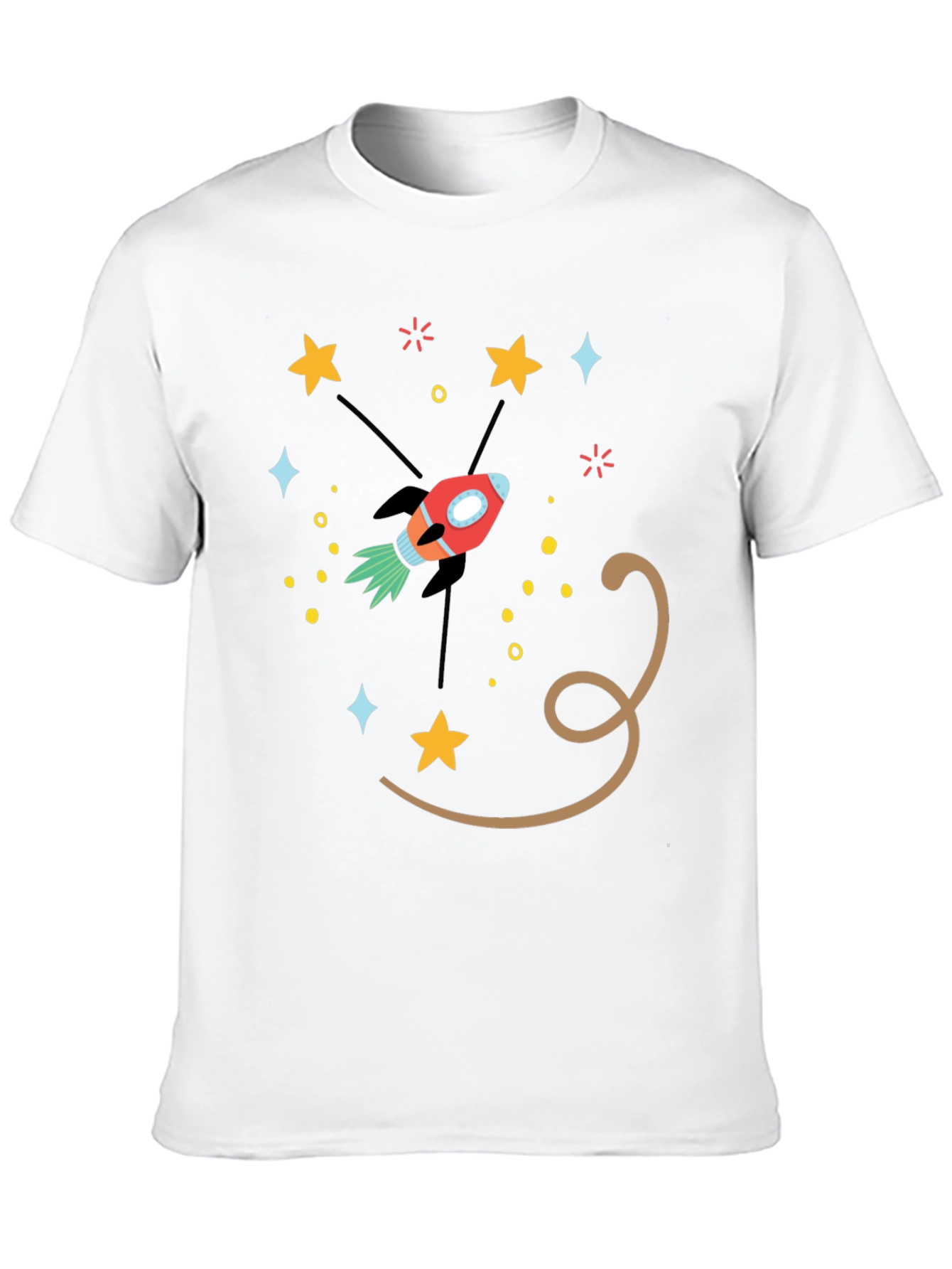 Black Space Rocket Graphic Tee - Black Cotton Blend T-Shirt view 10