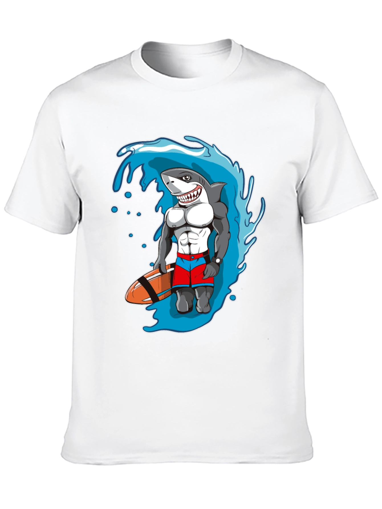 Black Shark Lifeguard Black T-Shirt, Funny Cartoon Design view 10