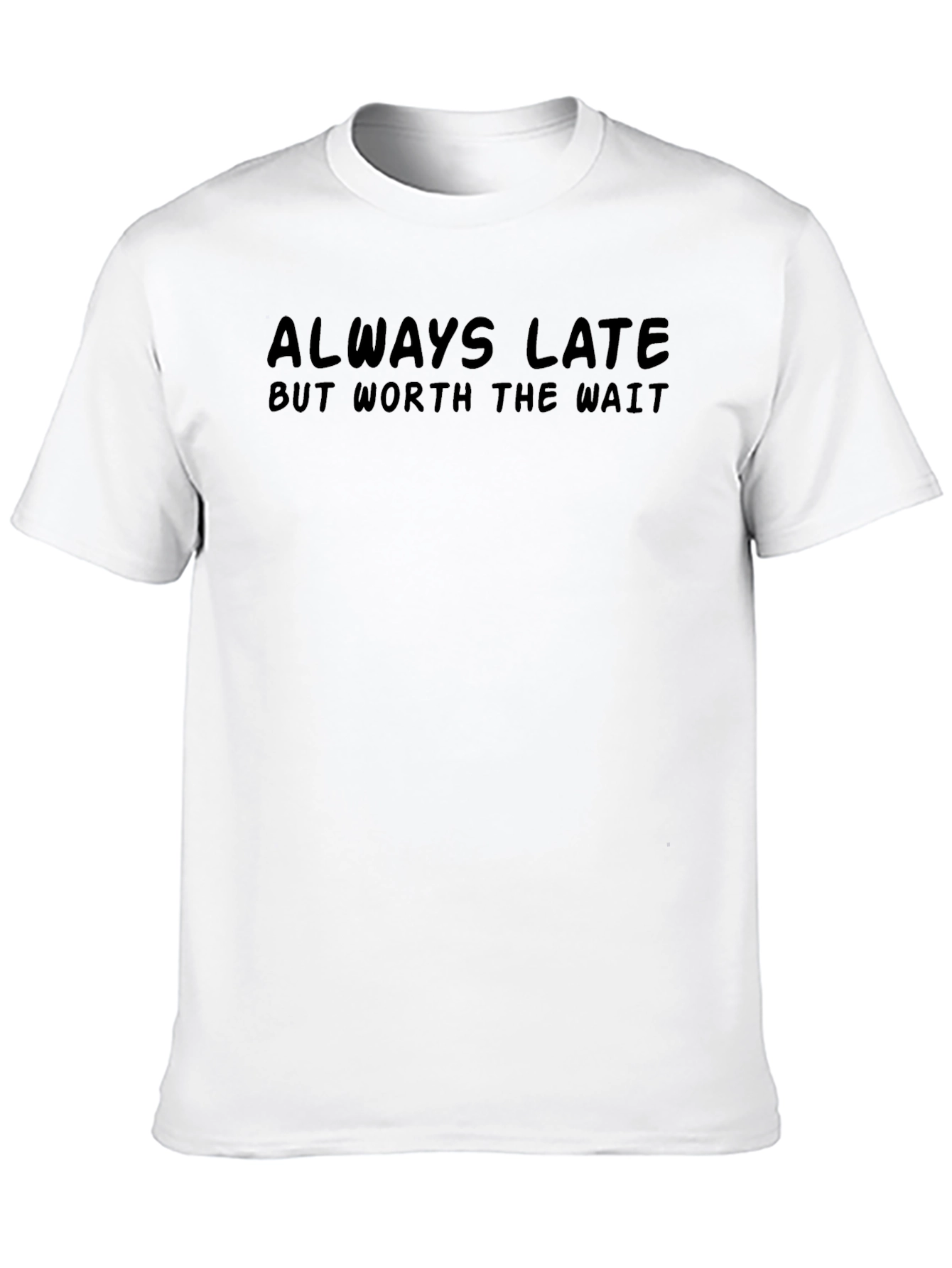 Black Always Late Men's Black Graphic Tee view 10