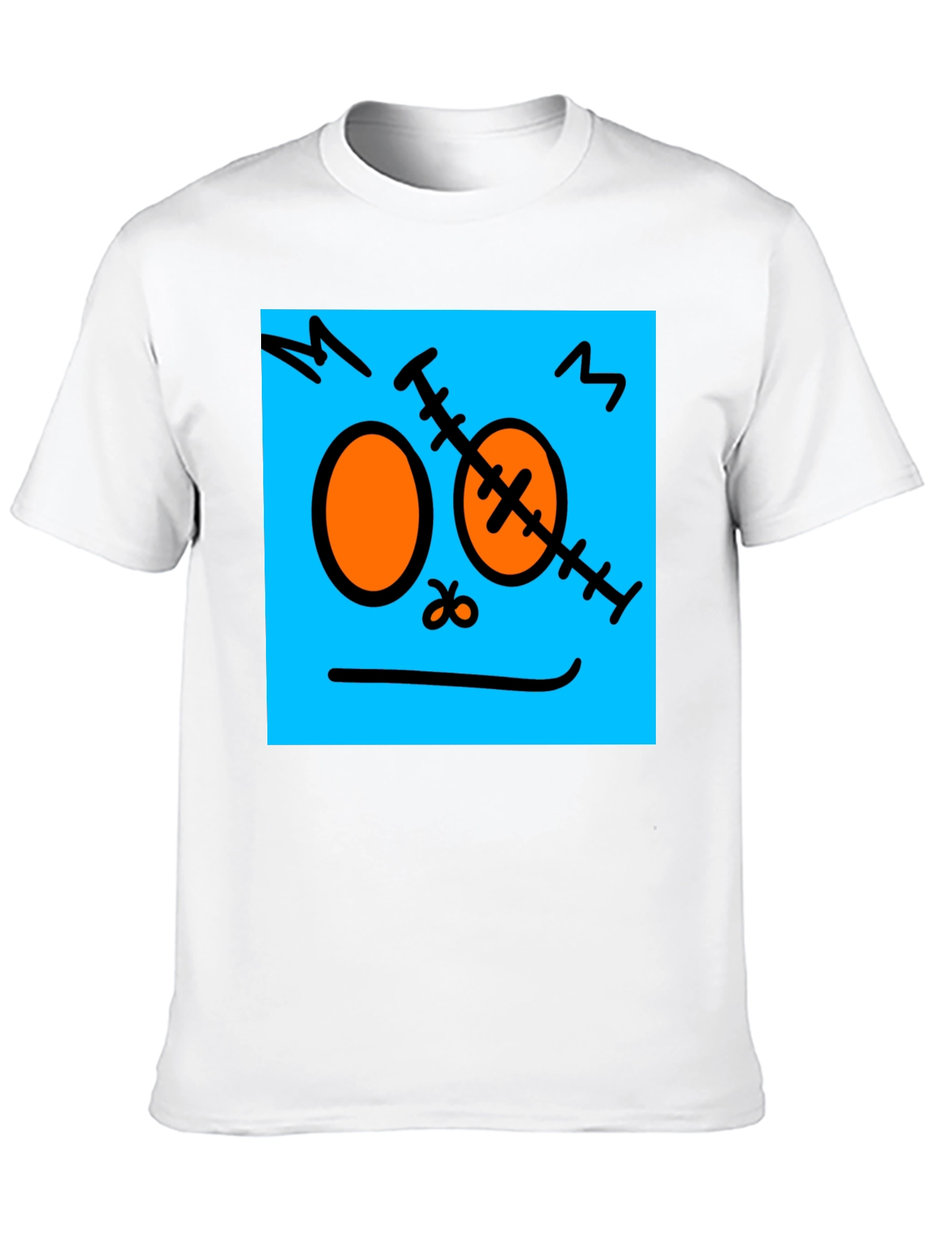 Black Frankenstein Face Graphic Tee - Black Cotton Casual T-Shirt view 10