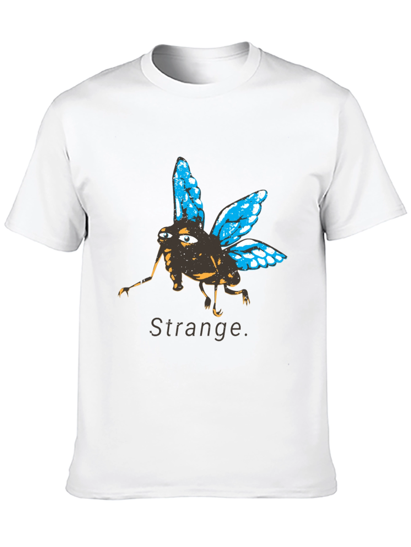 Black Strange Fly Graphic Tee - Unique Insect Print Shirt view 10