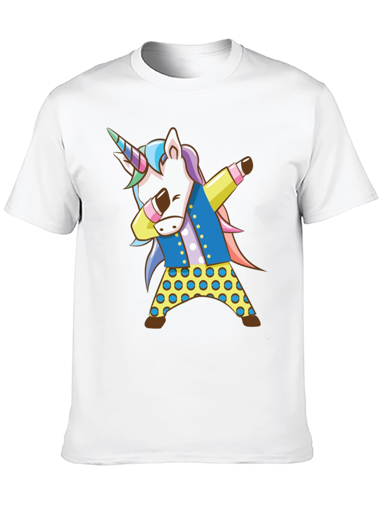 Black Dabbing Unicorn Graphic Tee - Black Cotton Shirt view 10