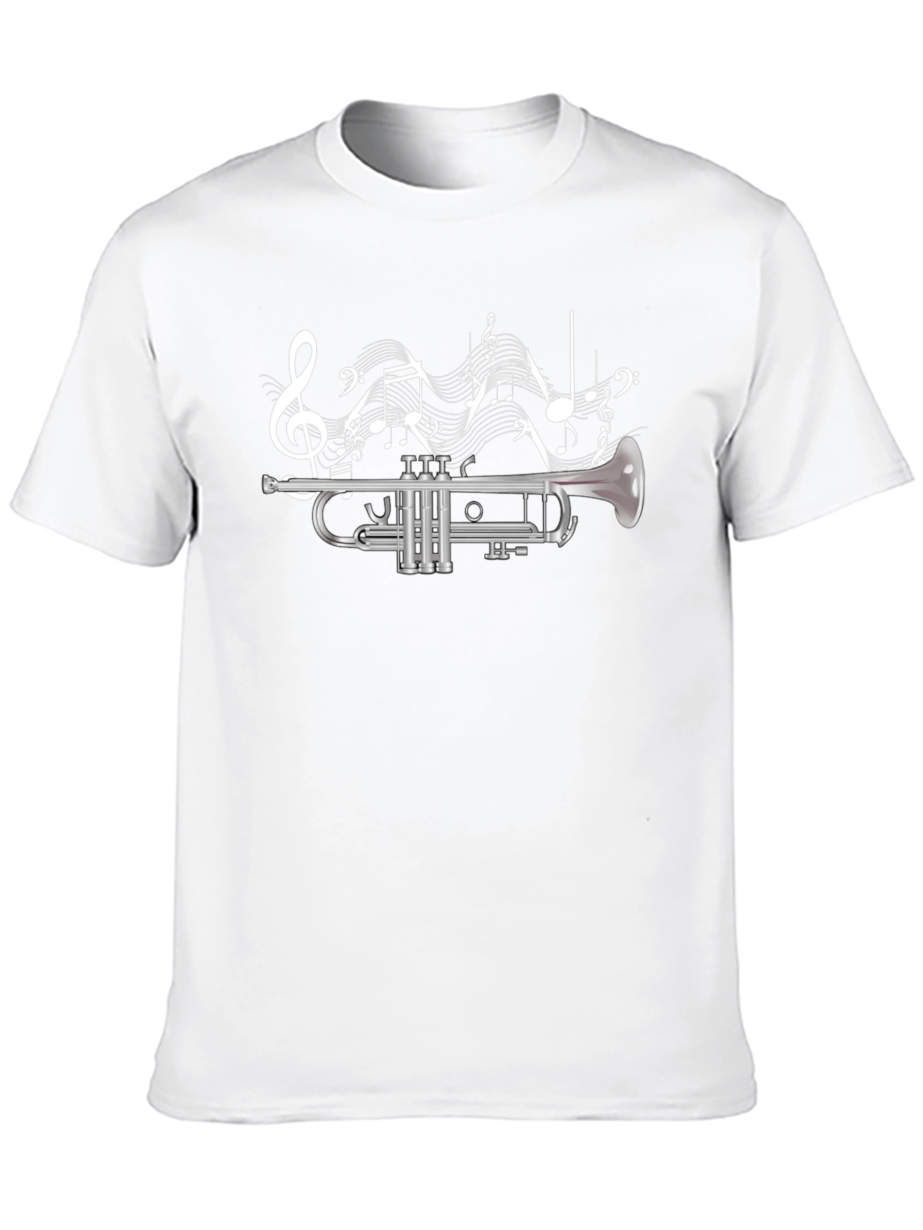 Black Trumpet & Music Notes Graphic T-Shirt view 10