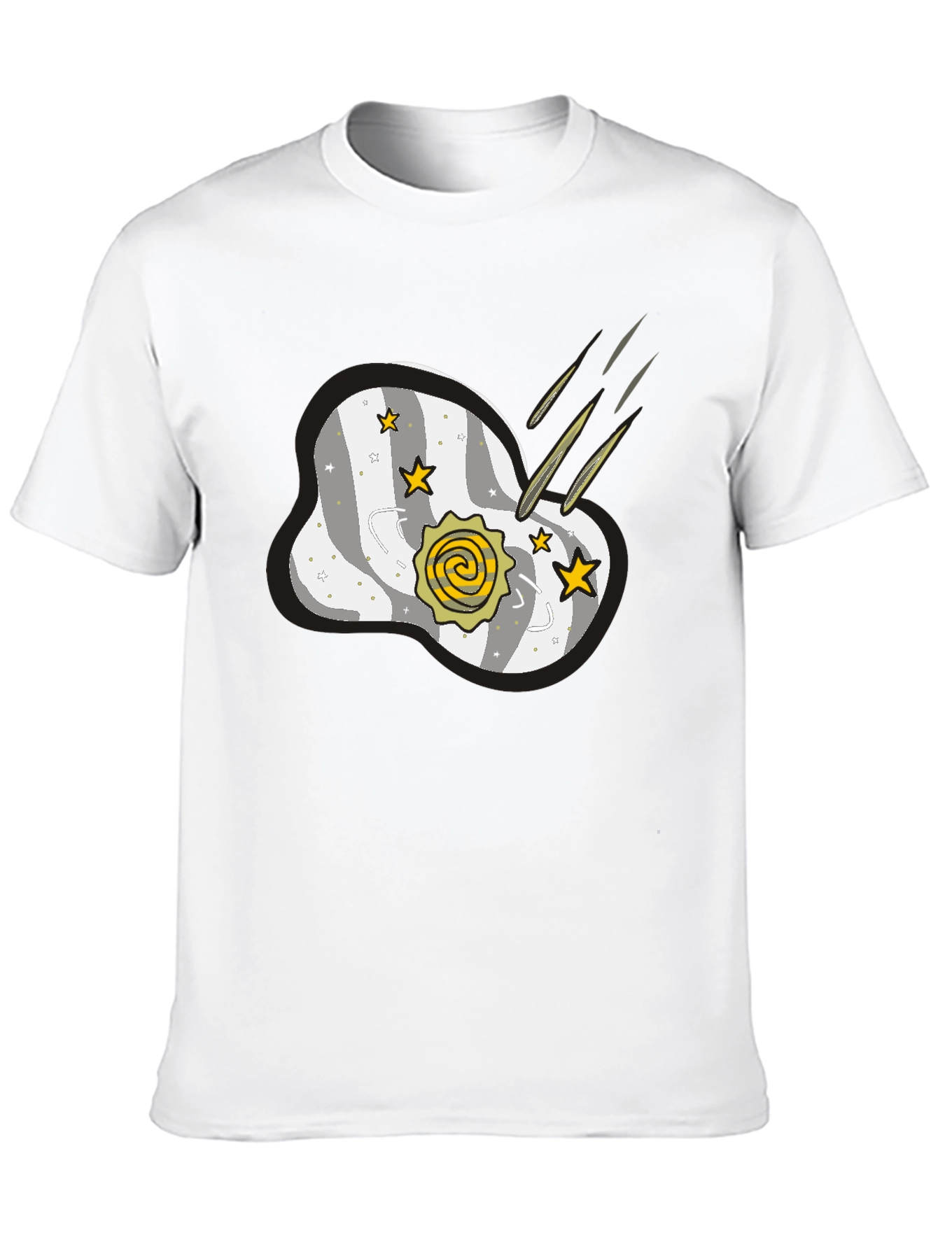 Black Cosmic Meteor Shower Graphic T-Shirt view 10