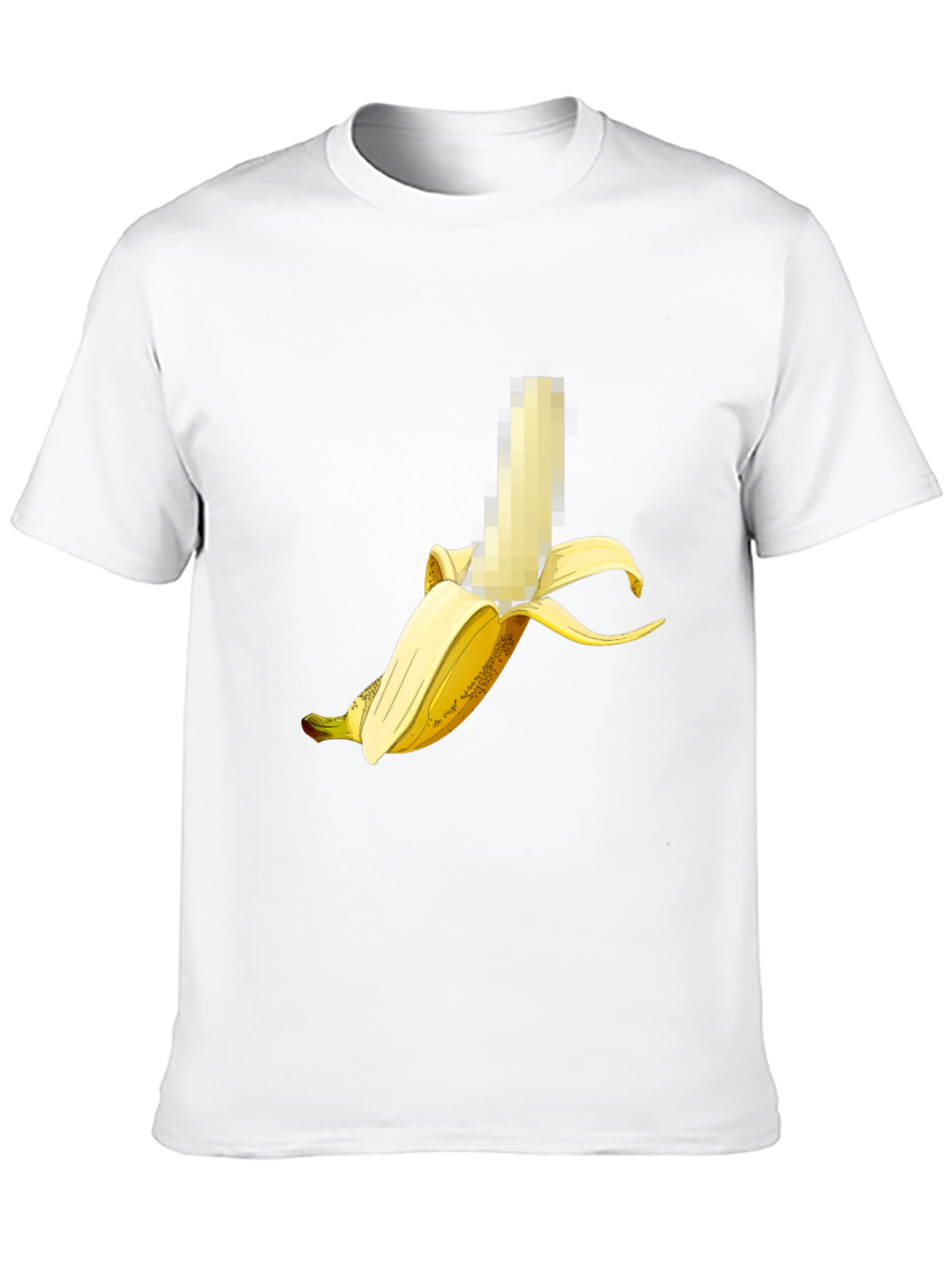 Black Censored Banana Graphic Tee - Unisex Black T-Shirt view 10