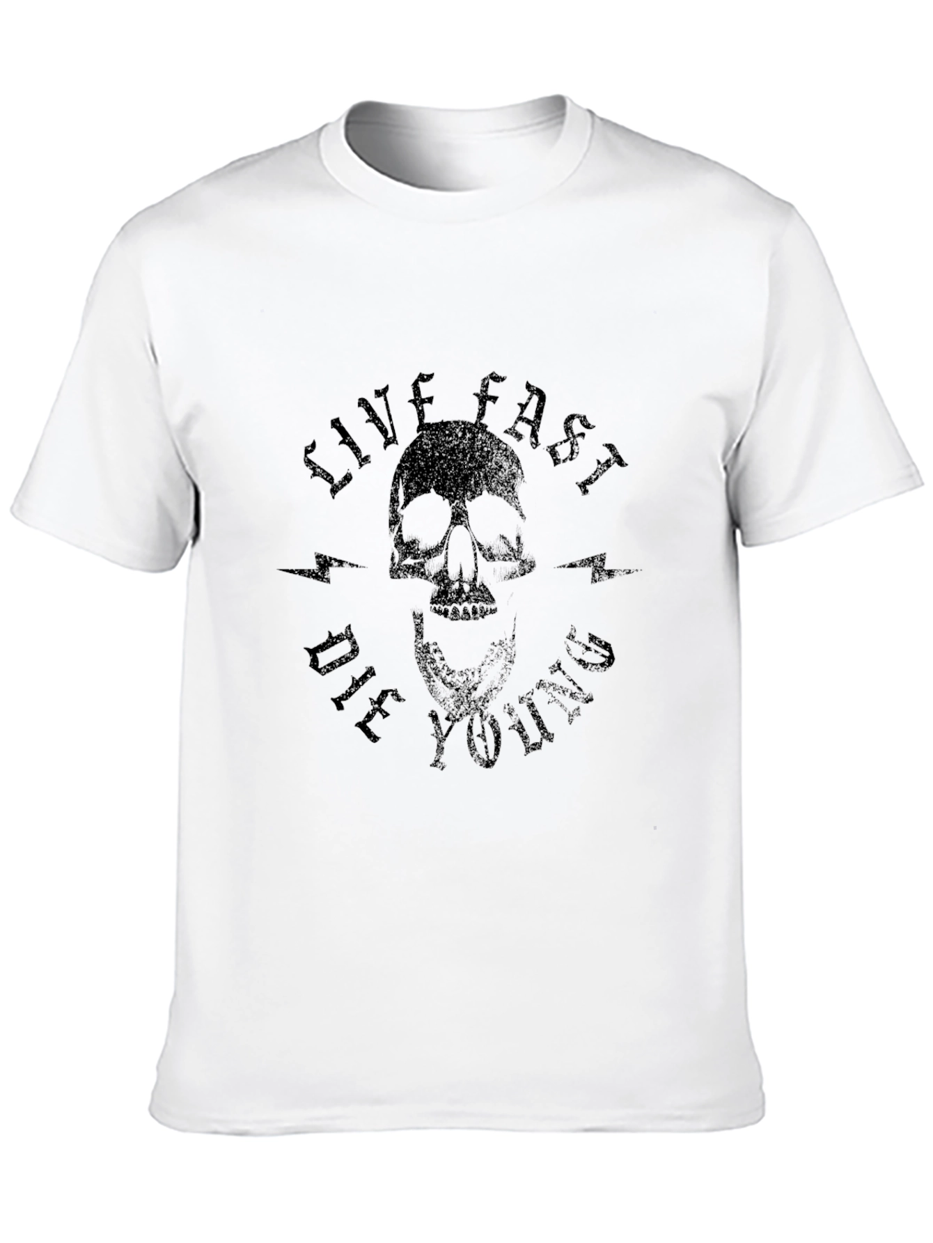 Black Live Fast Die Young Skull Graphic T-Shirt view 10