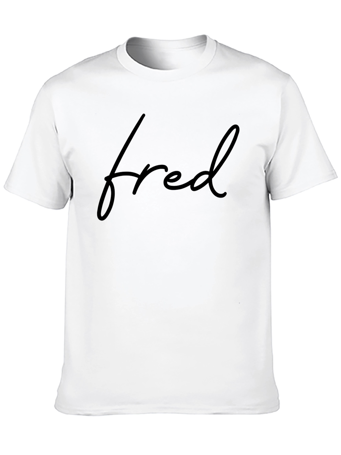 Black Fred Script Black T-Shirt - Modern Style view 10