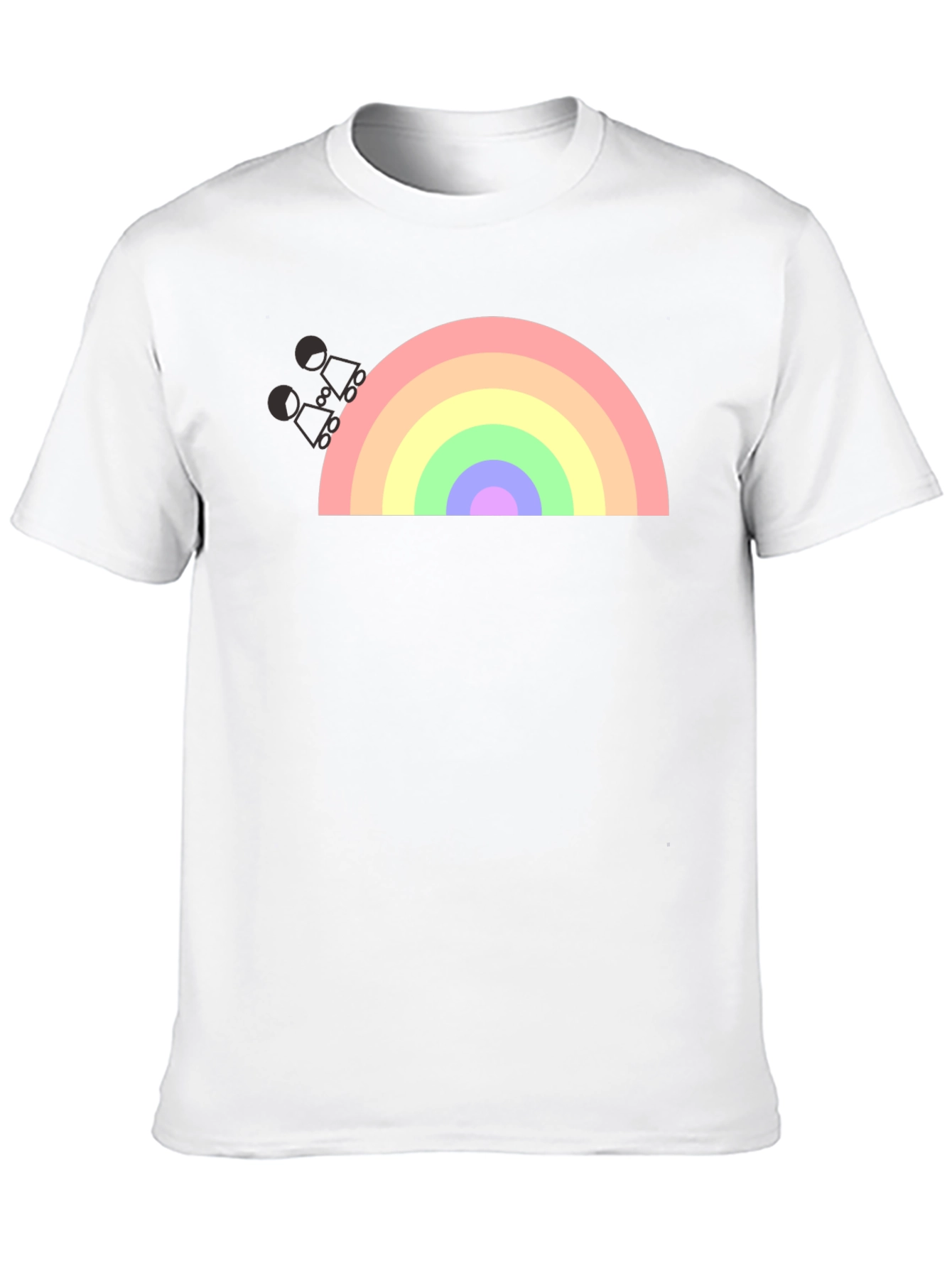 Black Rainbow Graphic T-Shirt - Black Cotton Blend view 10