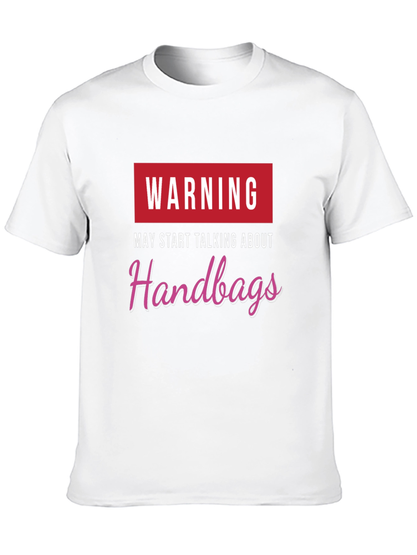 Black Warning May Start Talking Handbags Black T-Shirt view 10