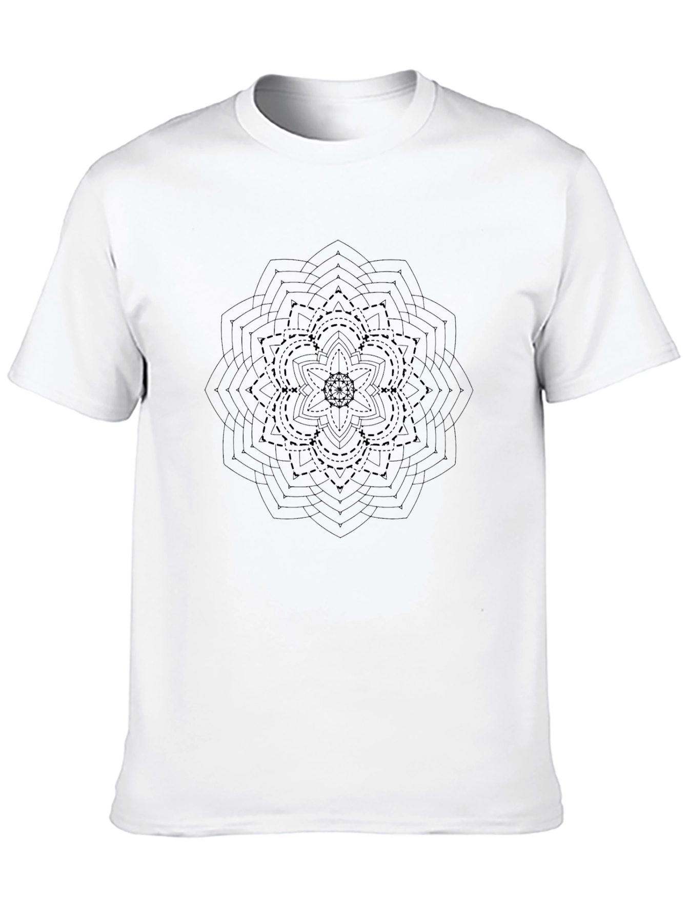 Black Geometric Mandala Graphic Tee - Modern Style view 10