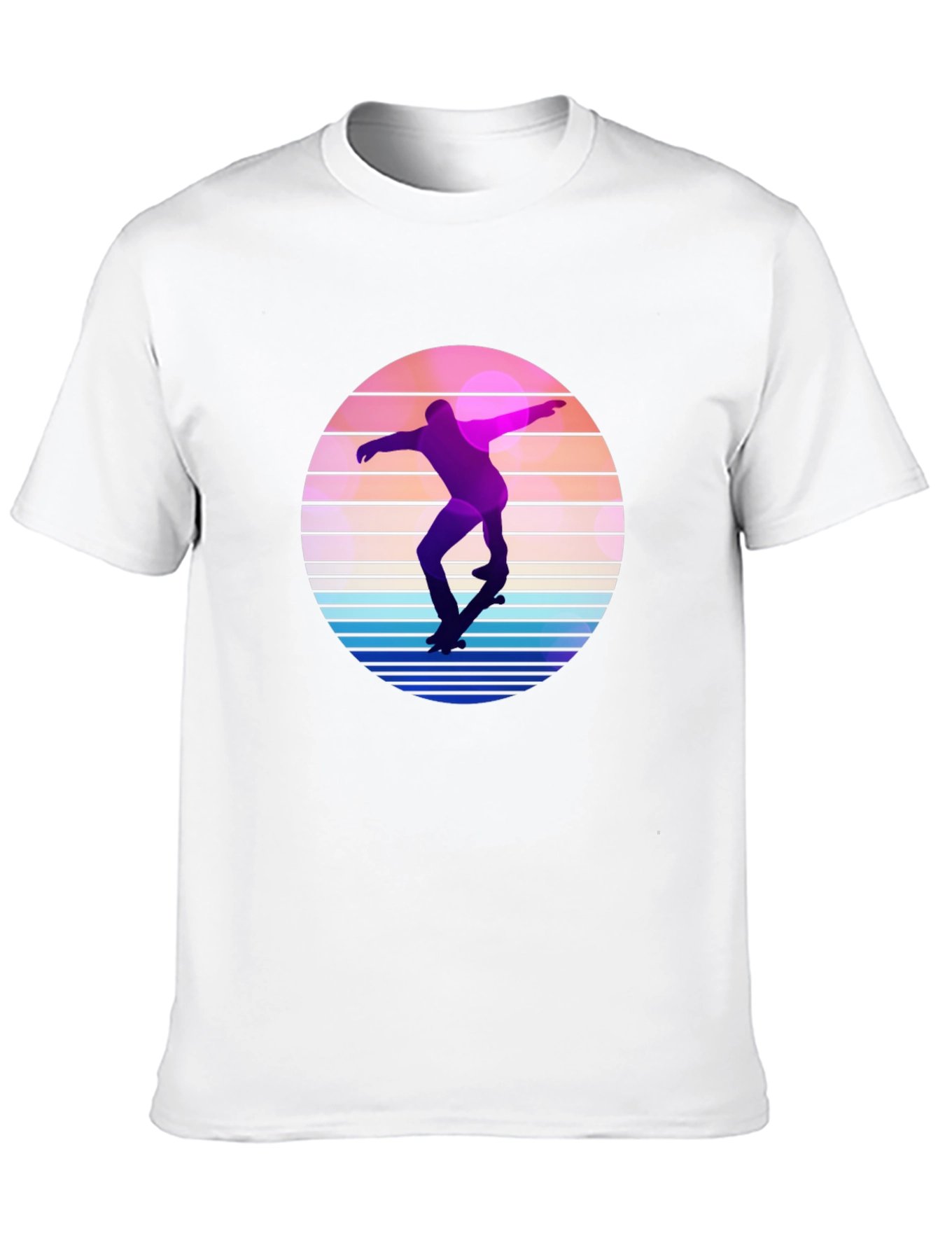 Black Retro Skateboarder Graphic Tee - Cool Sunset Design view 10