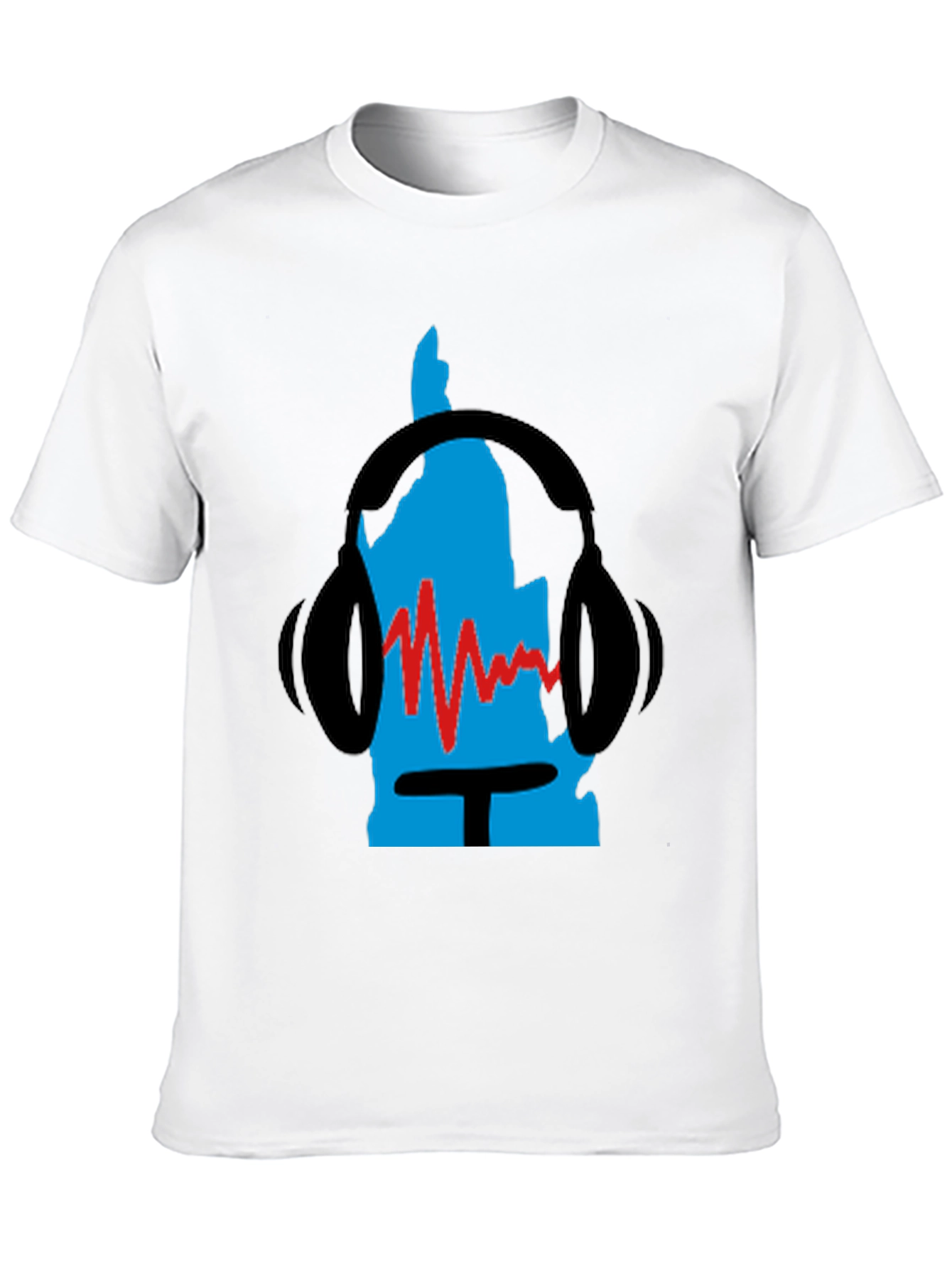 Black Retro Music Headphone Graphic Tee - Black view 10