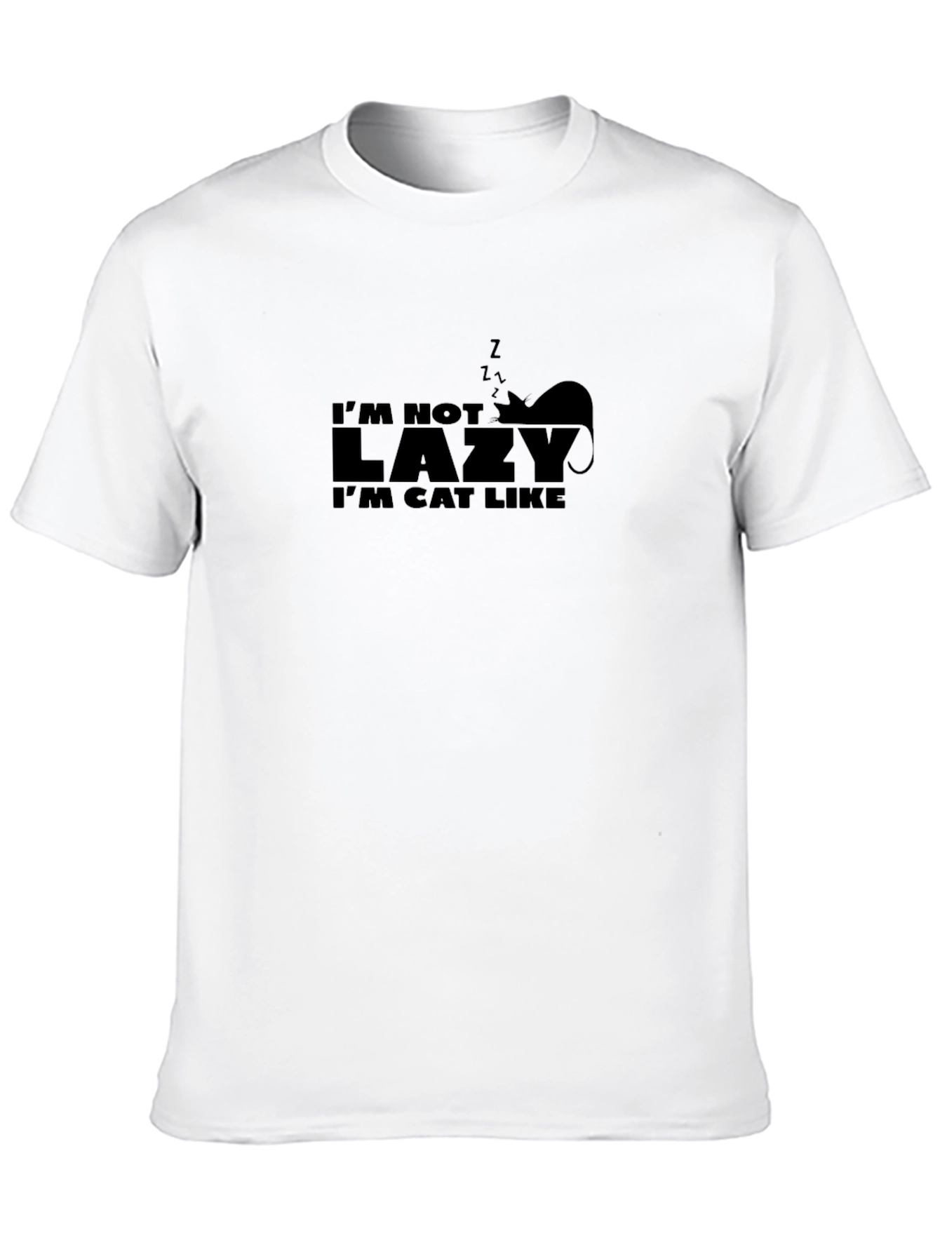 Black I'm Not Lazy I'm Cat Like Graphic Tee view 10