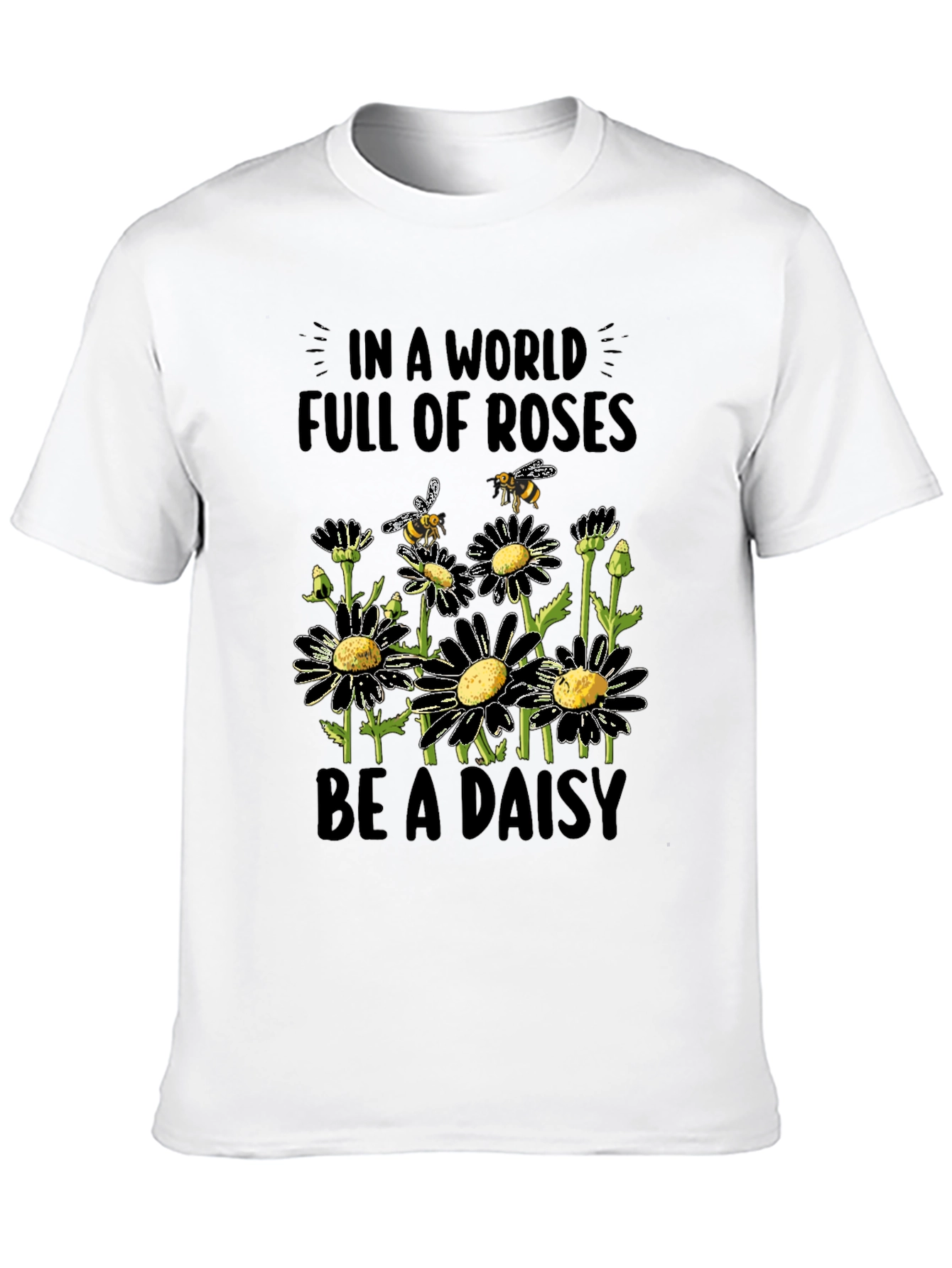 Black Daisy Bee Graphic Tee - Be a Daisy in a World of Roses view 10