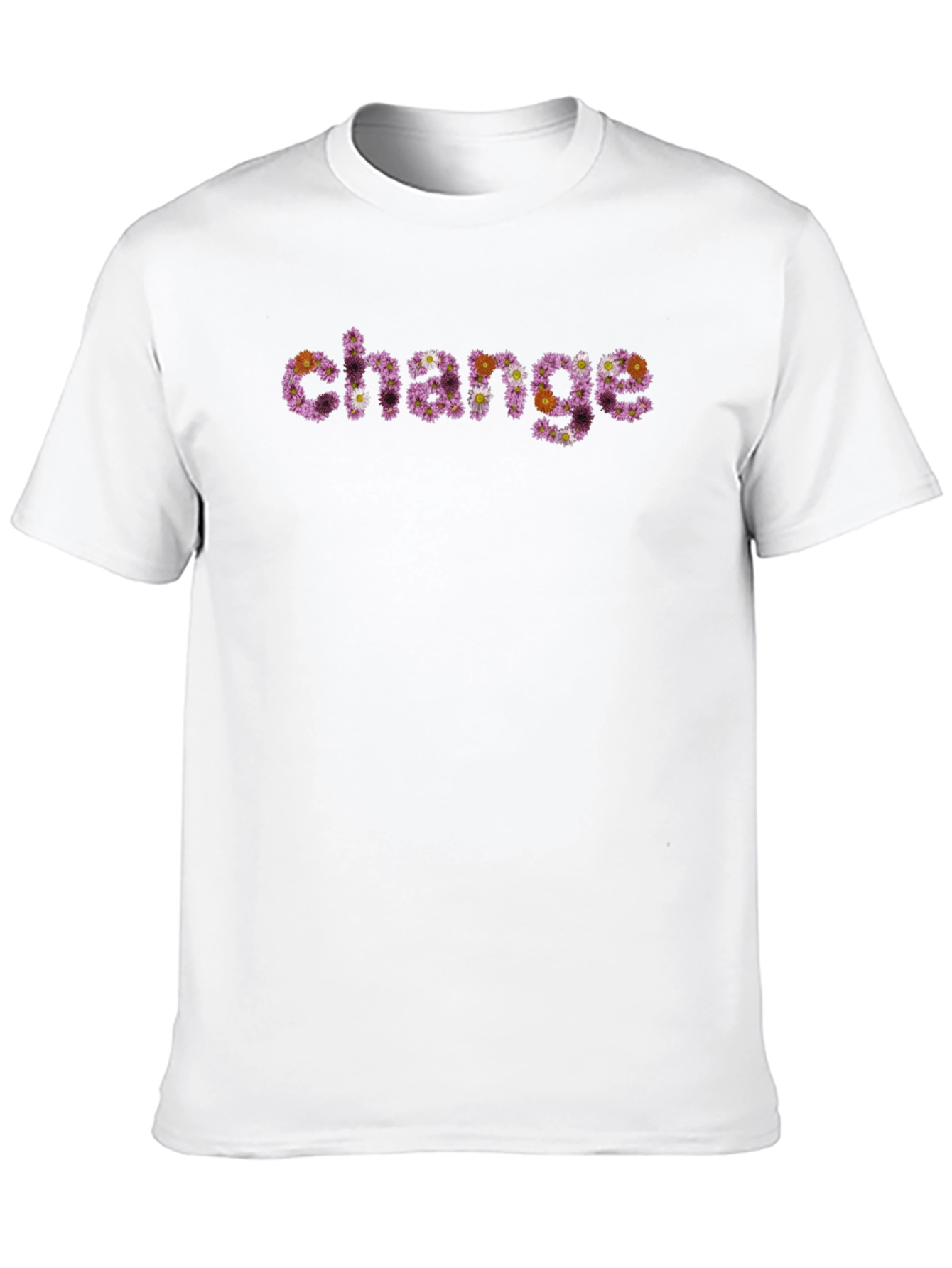 Black Floral "Change" Graphic Tee - Unique Statement Shirt view 10