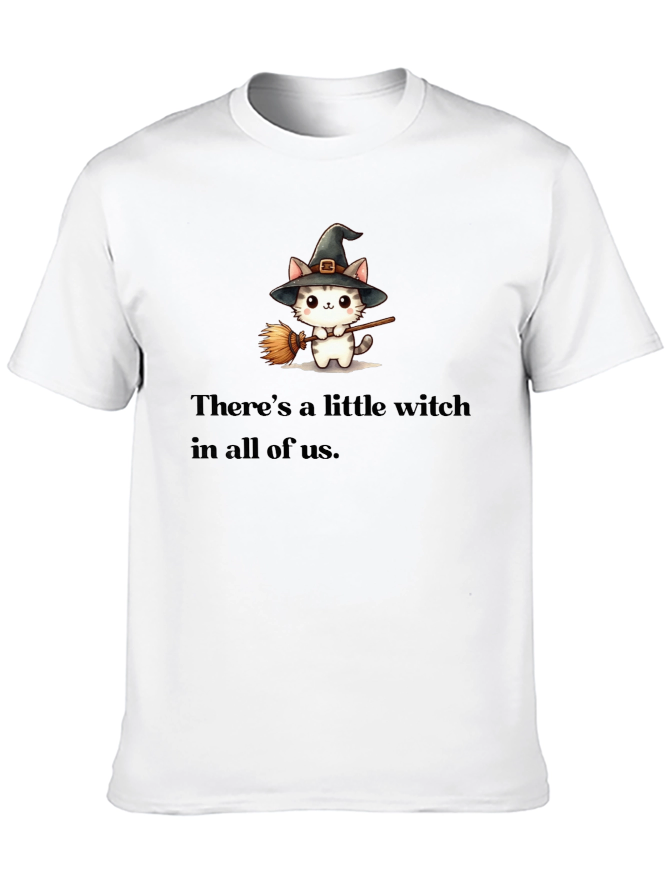 Black Witch Cat Graphic Tee - Spooky Season T-Shirt view 10