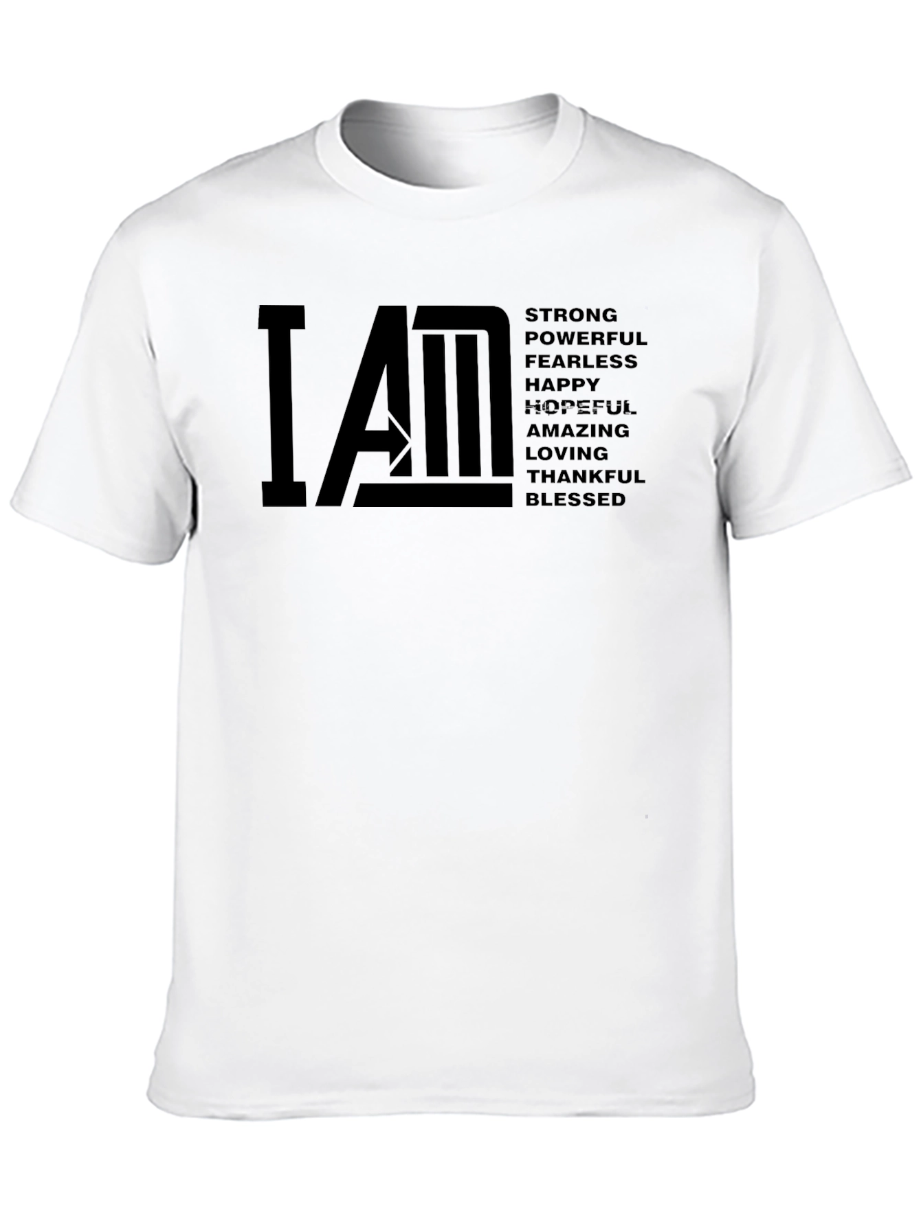 Black I AM Affirmation T-Shirt - Strong, Powerful, Blessed view 10