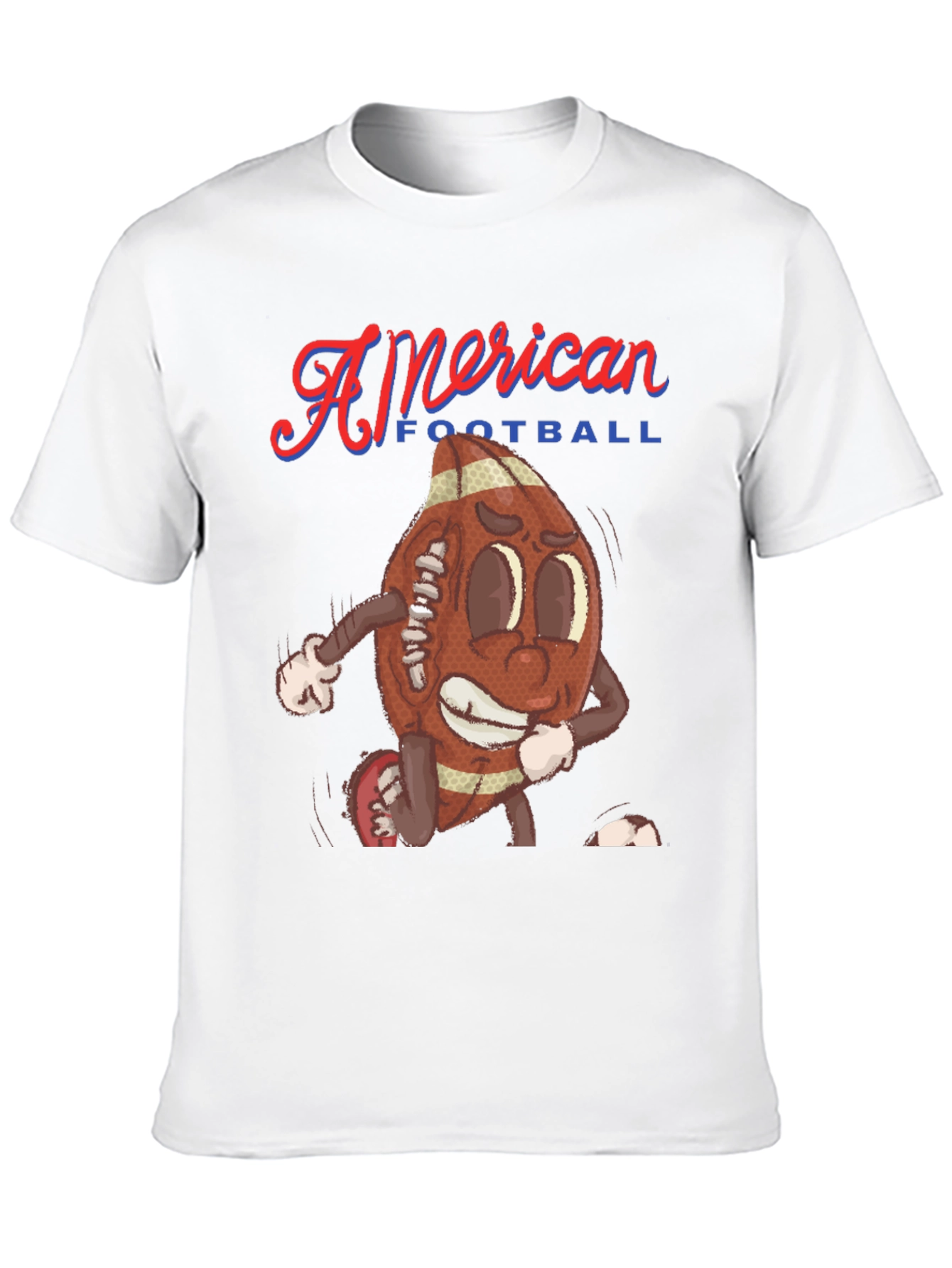 Black American Football Cartoon Tee view 10